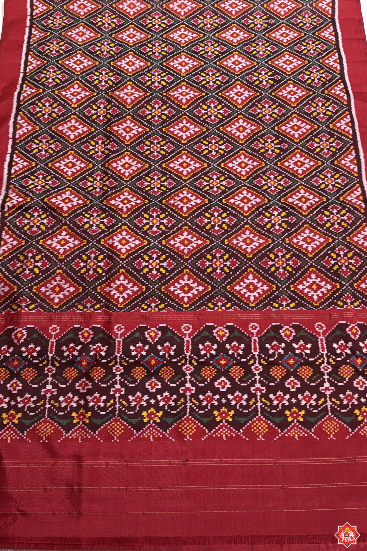 Chanda bhatt design with minakari work semi double ikat patola dupatta