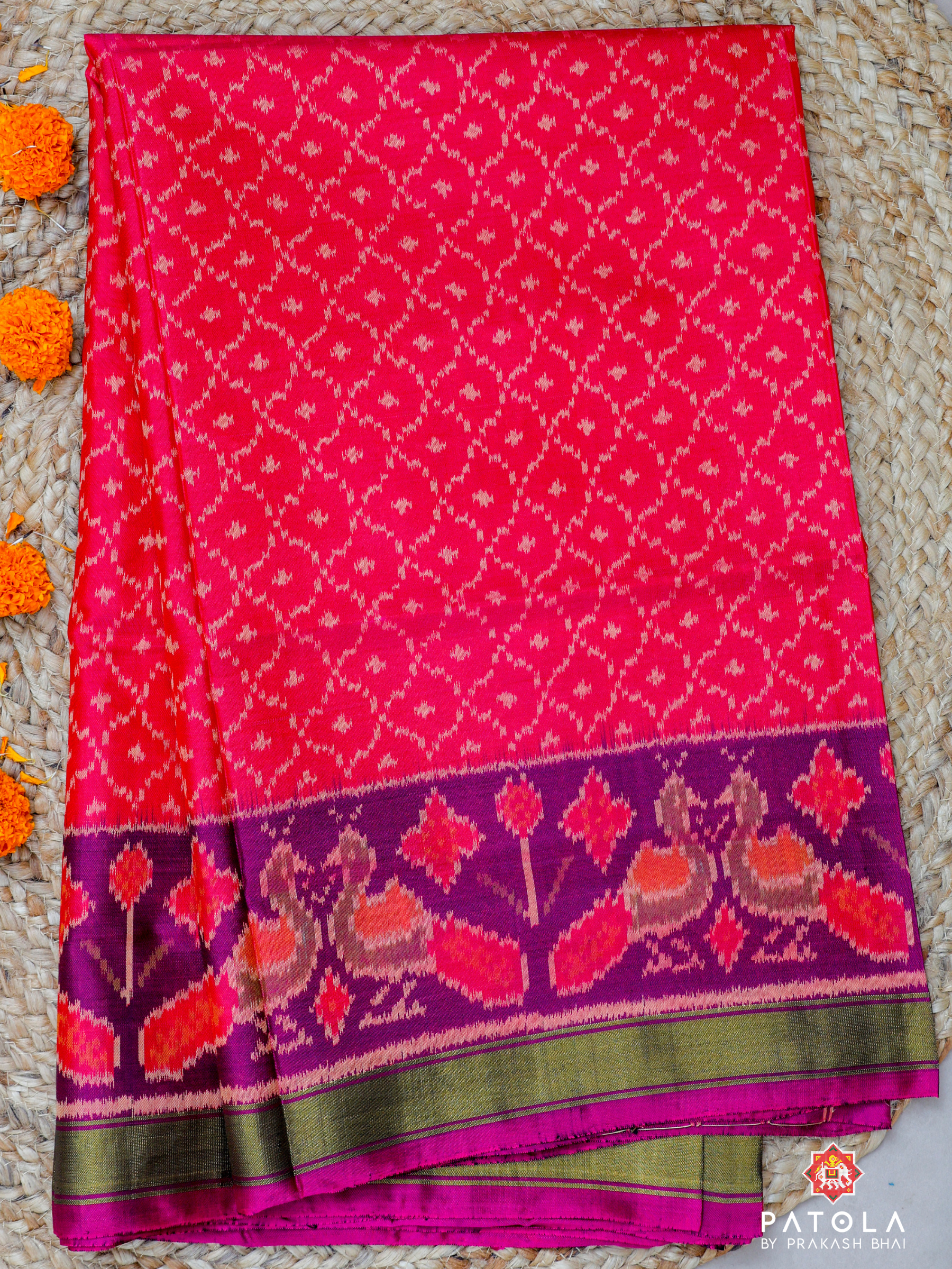 Peacock Border With Sakali Design Single Ikat Patola Saree