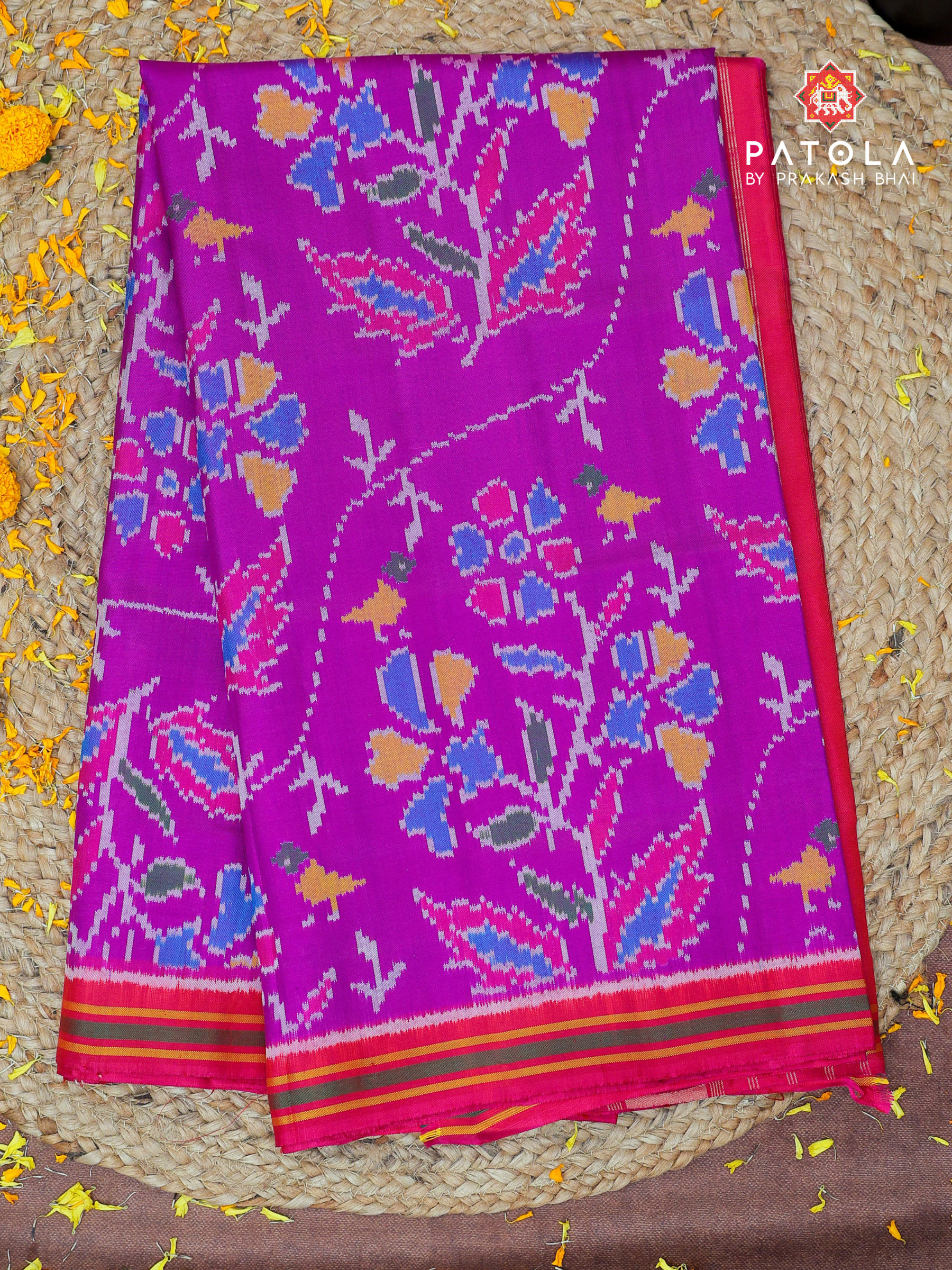 Fancy Vel Designer Semi Double Ikat Patola Saree