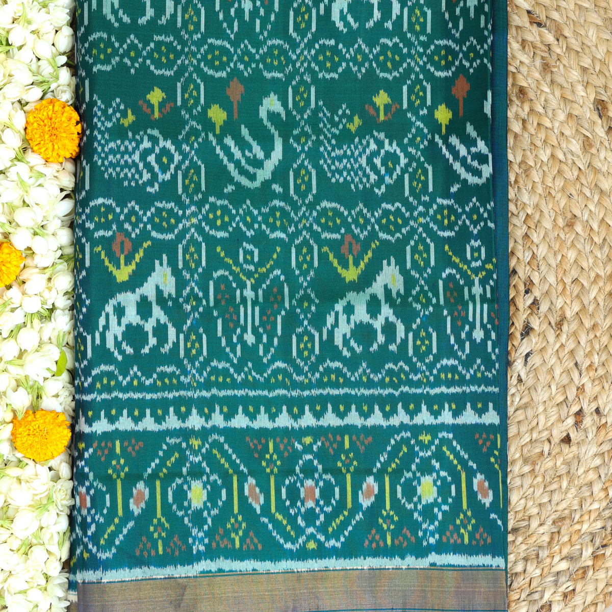 Motif design small tissue border single ikat patola saree – PATOLA By ...
