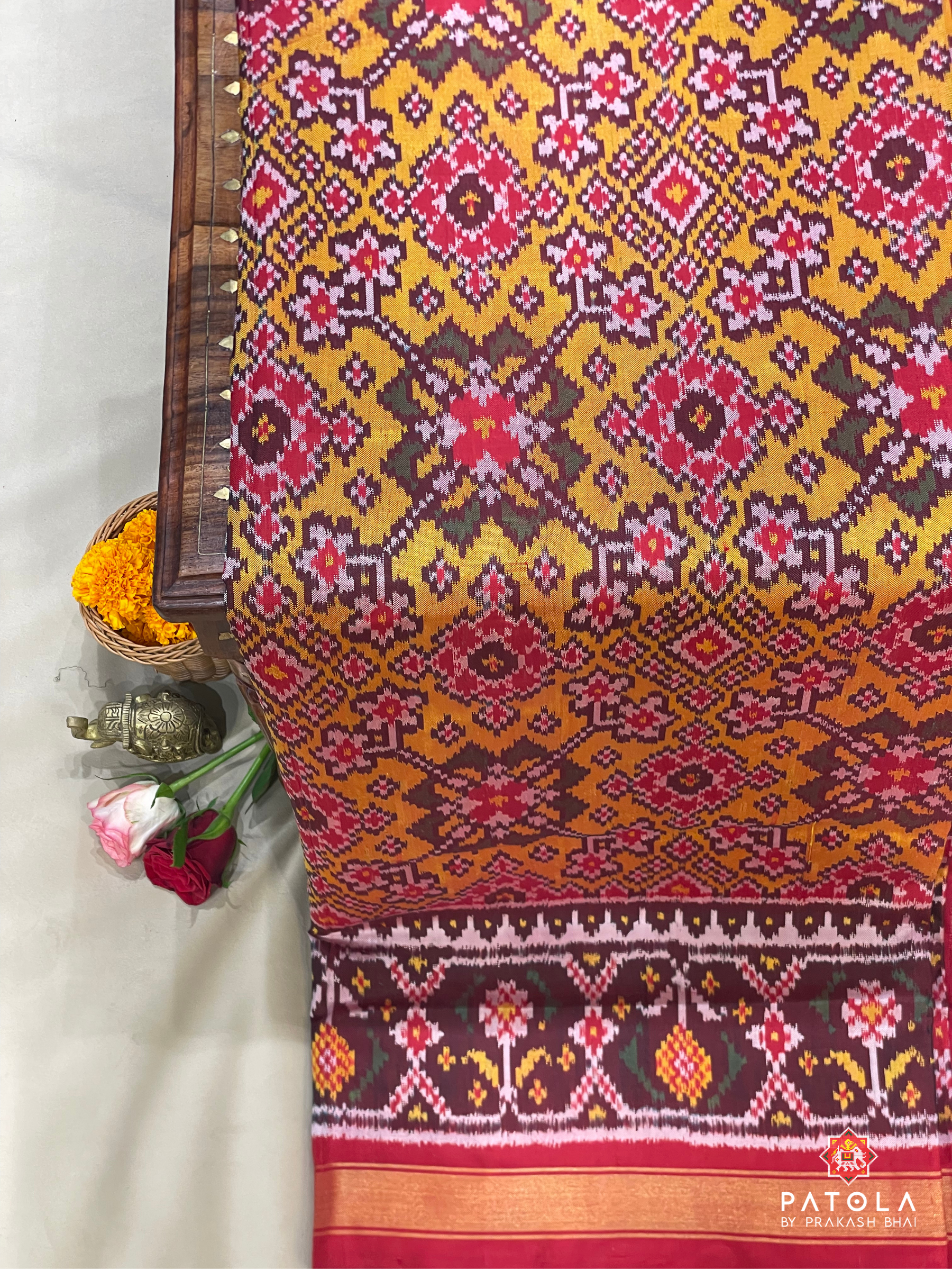 Navratna Designer Semi Double Ikat Patola Saree