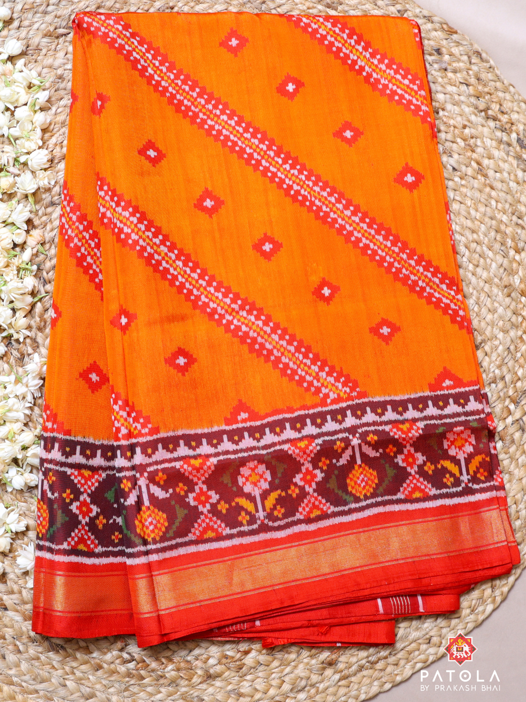 Laheriya Designer Semi Double Ikat Patola Saree