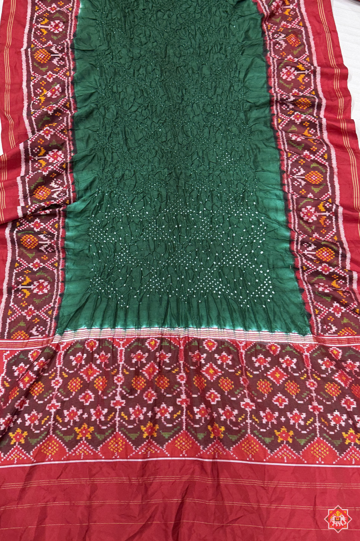 Pallu border patola design with bodywork bandhej dupatta
