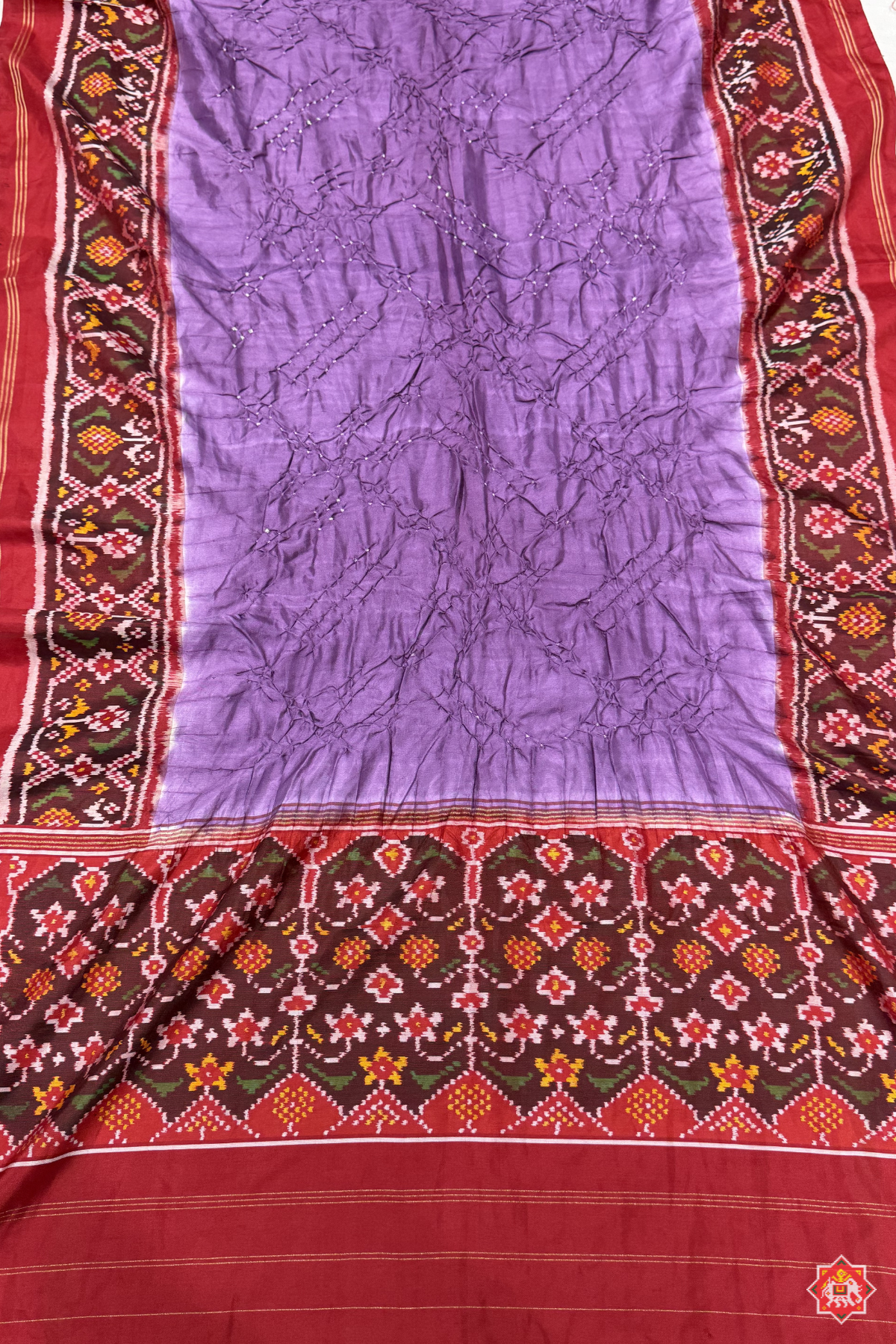 Pallu border patola design with bodywork bandhej dupatta