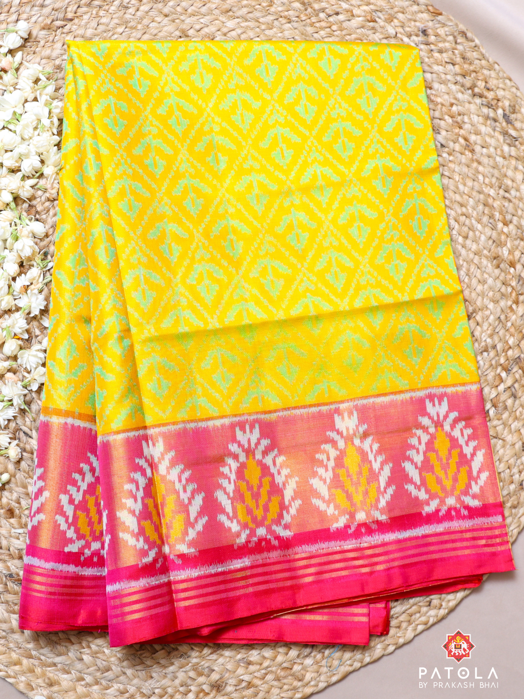 Yellow Fency Designer Single Ikat Patola Saree