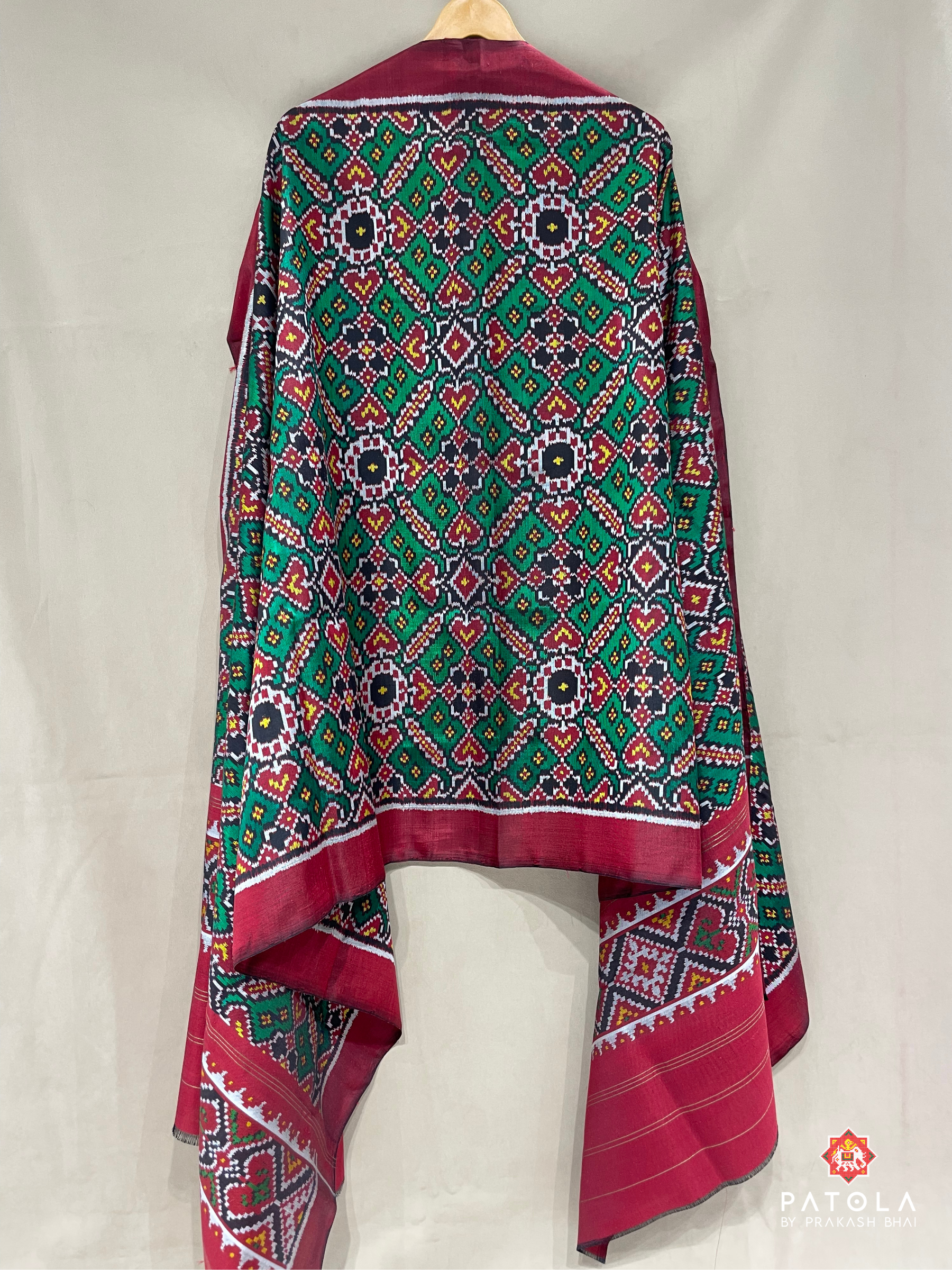 Traditional Manekchowk Designer Semi Double Ikat Patola Dupatta