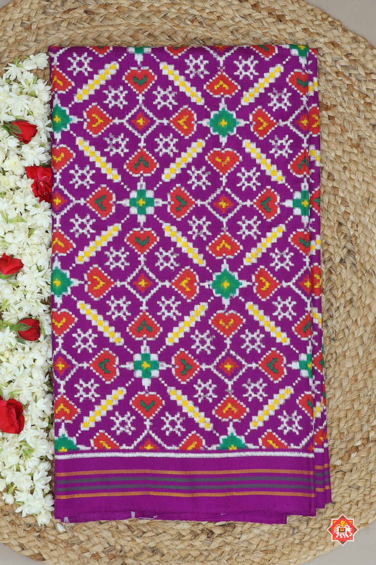 Rajwadi manek chowk small border pure double ikat patola saree