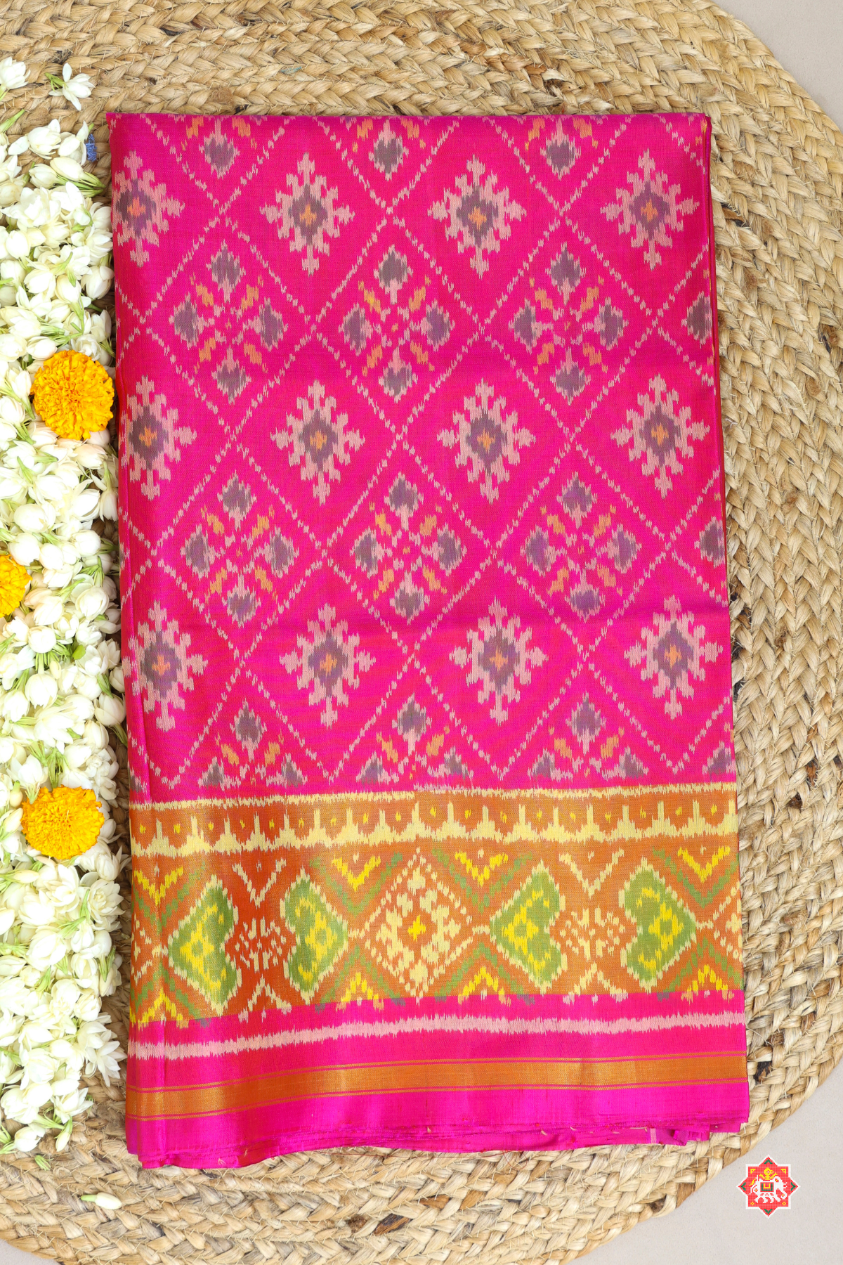 Chandabhat with big tissue border single ikat patola saree