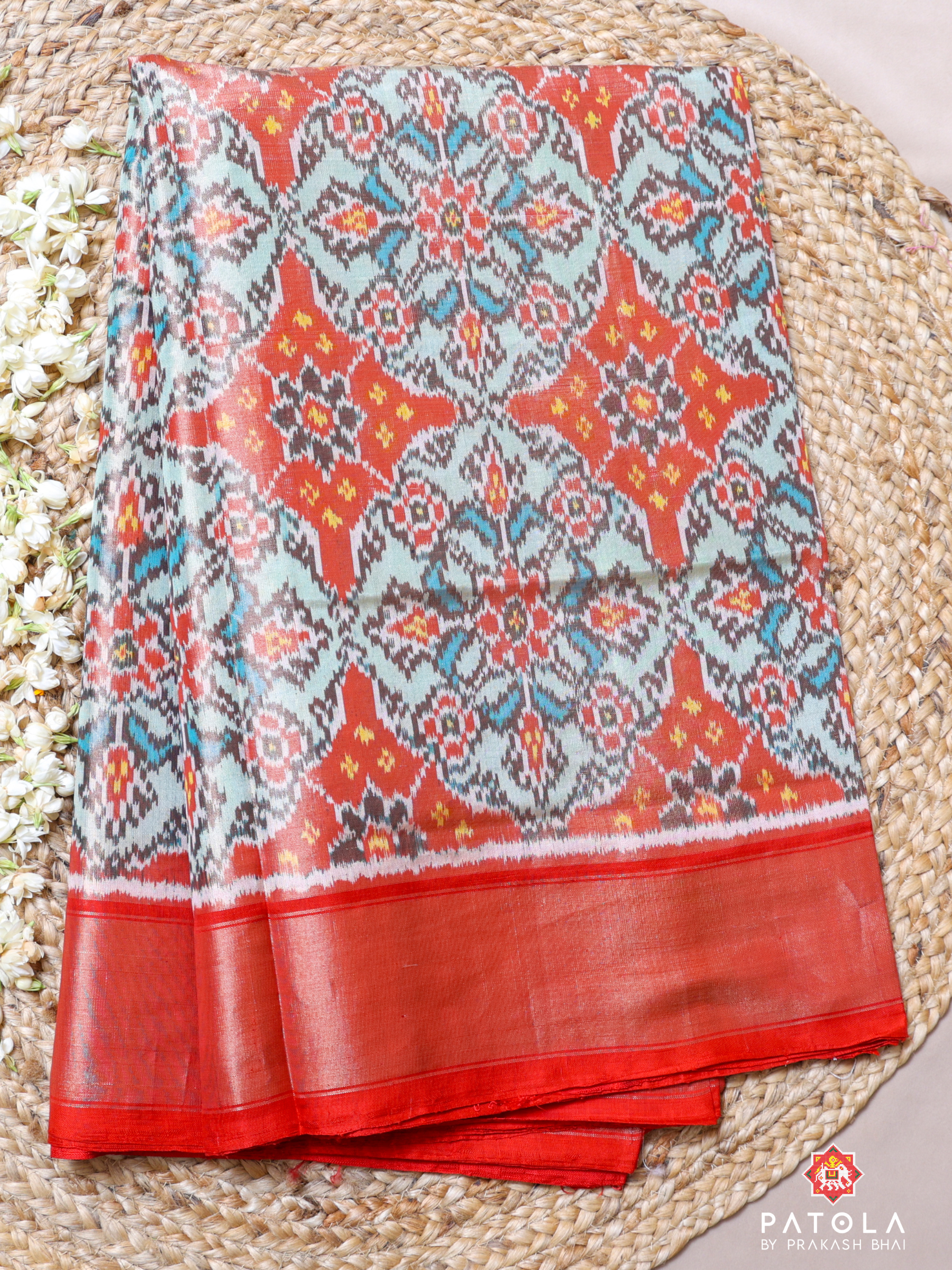 Flowers With Chhabdi Designer Tissue Patola Saree