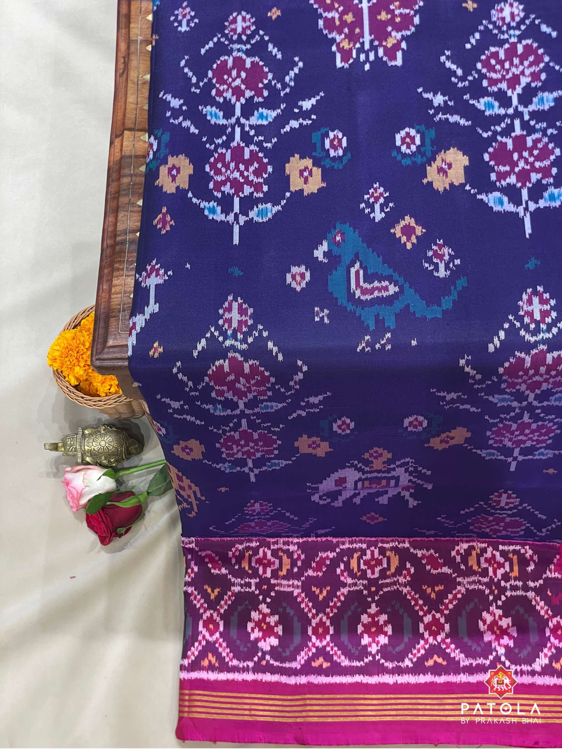 Exclusive New Motifs Designer Semi Double Ikat Patola Saree