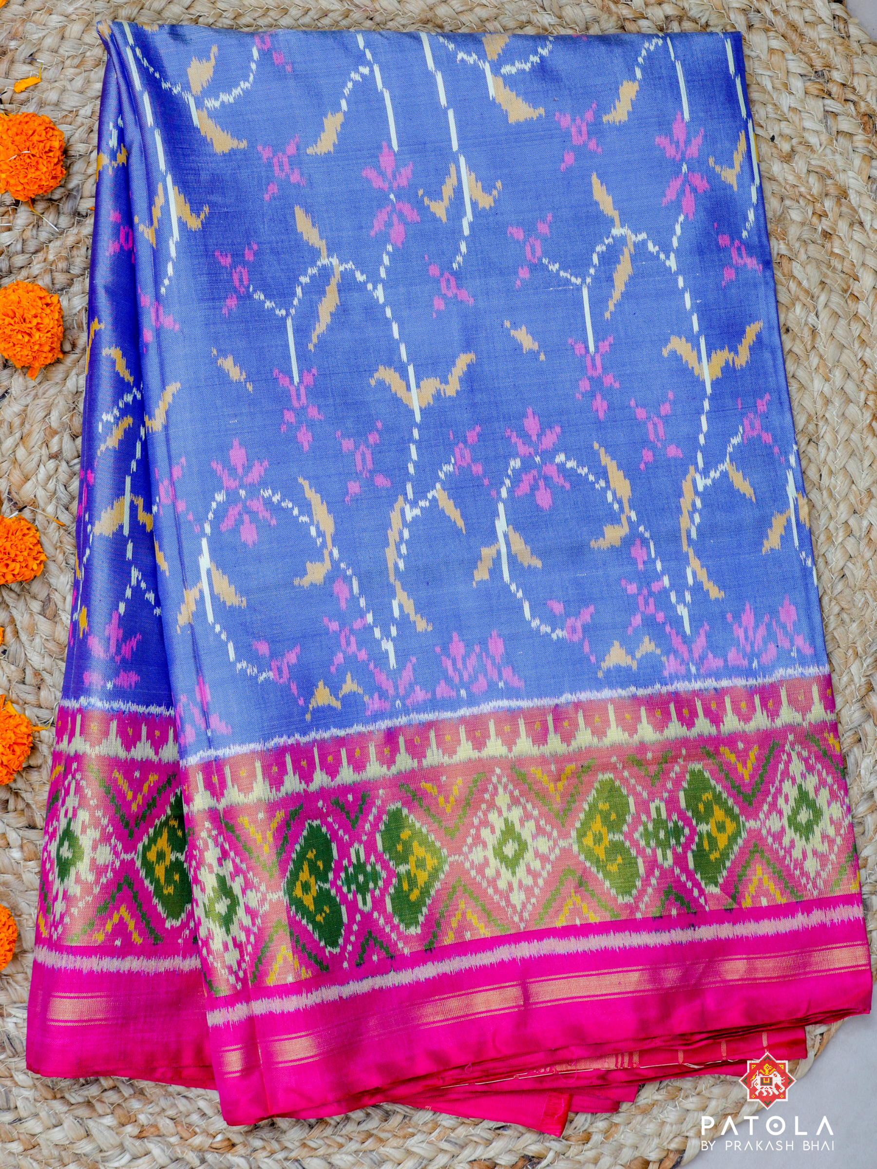 Vel Design With Selaari Border Single Ikat Patola Saree