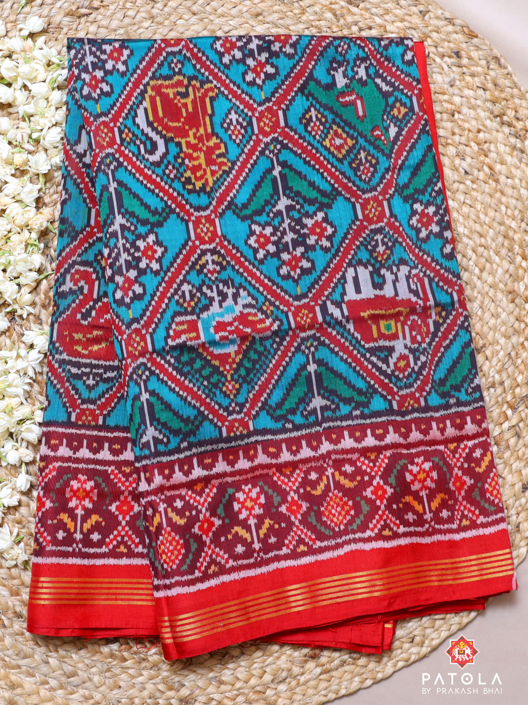 Big Narikunj Adtala Designer Semi Double Ikat Patola Saree