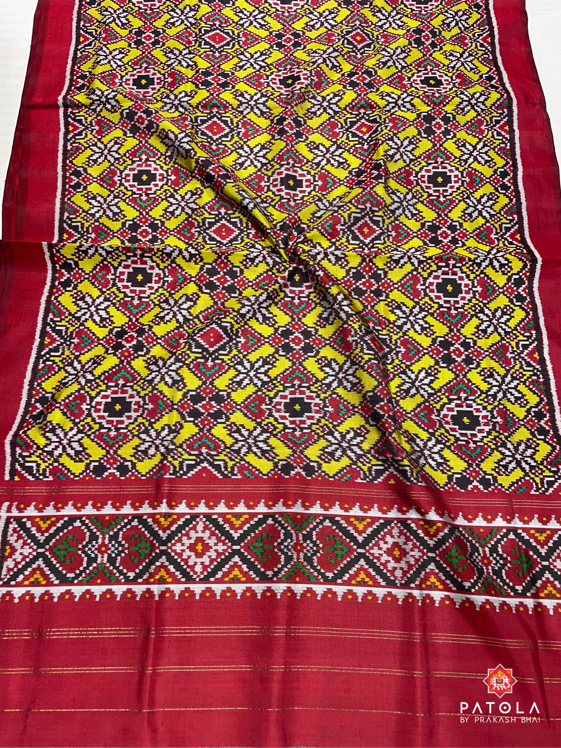 Navratna Panchanda Mix Designer Semi Double Ikat Patola Dupatta