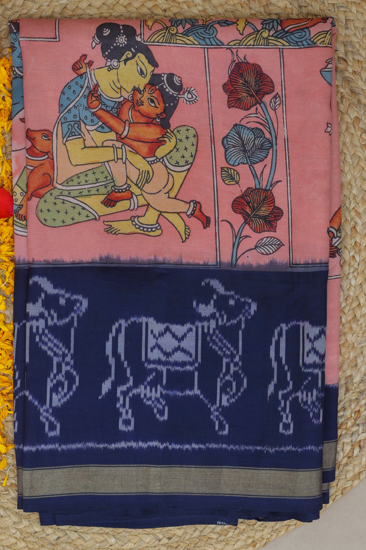 Masterpiece Patola Border pallu With pure traditional ( kalamkari) Saree