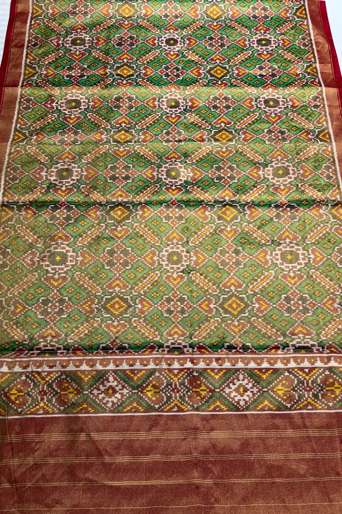 Manek chowk design minakari work tissue patola dupatta