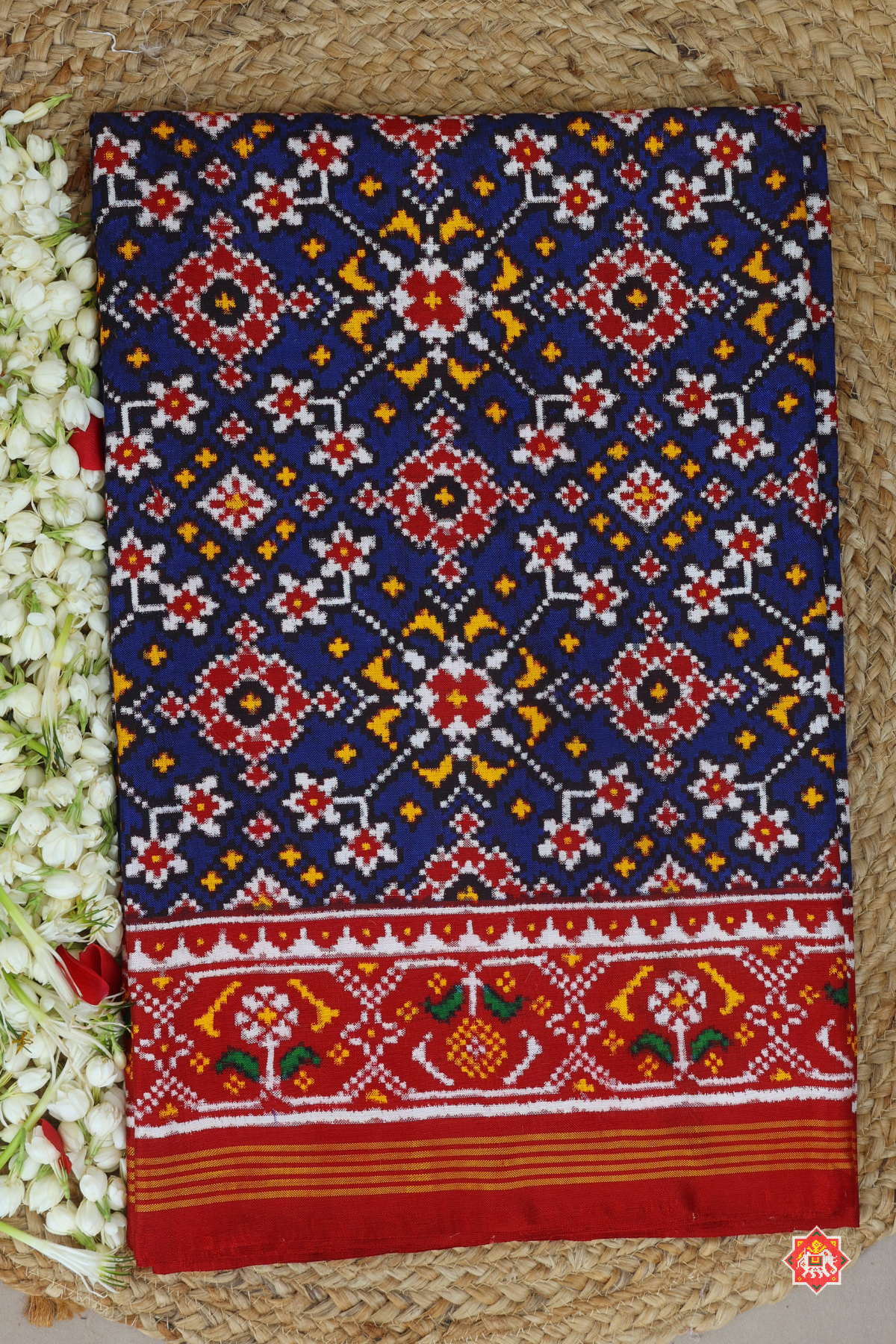 Patan patola traditional navratna design pure double ikat patola saree