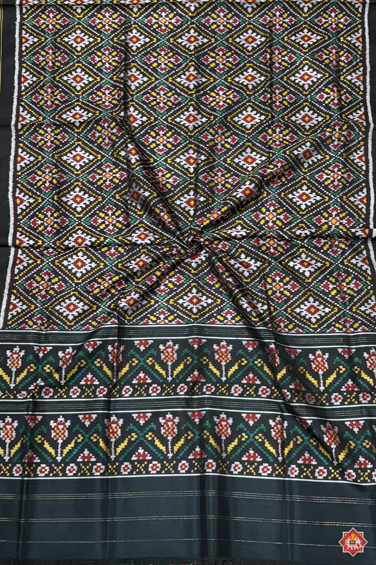 Chanda bhatt design with minakari work semi double ikat patola dupatta