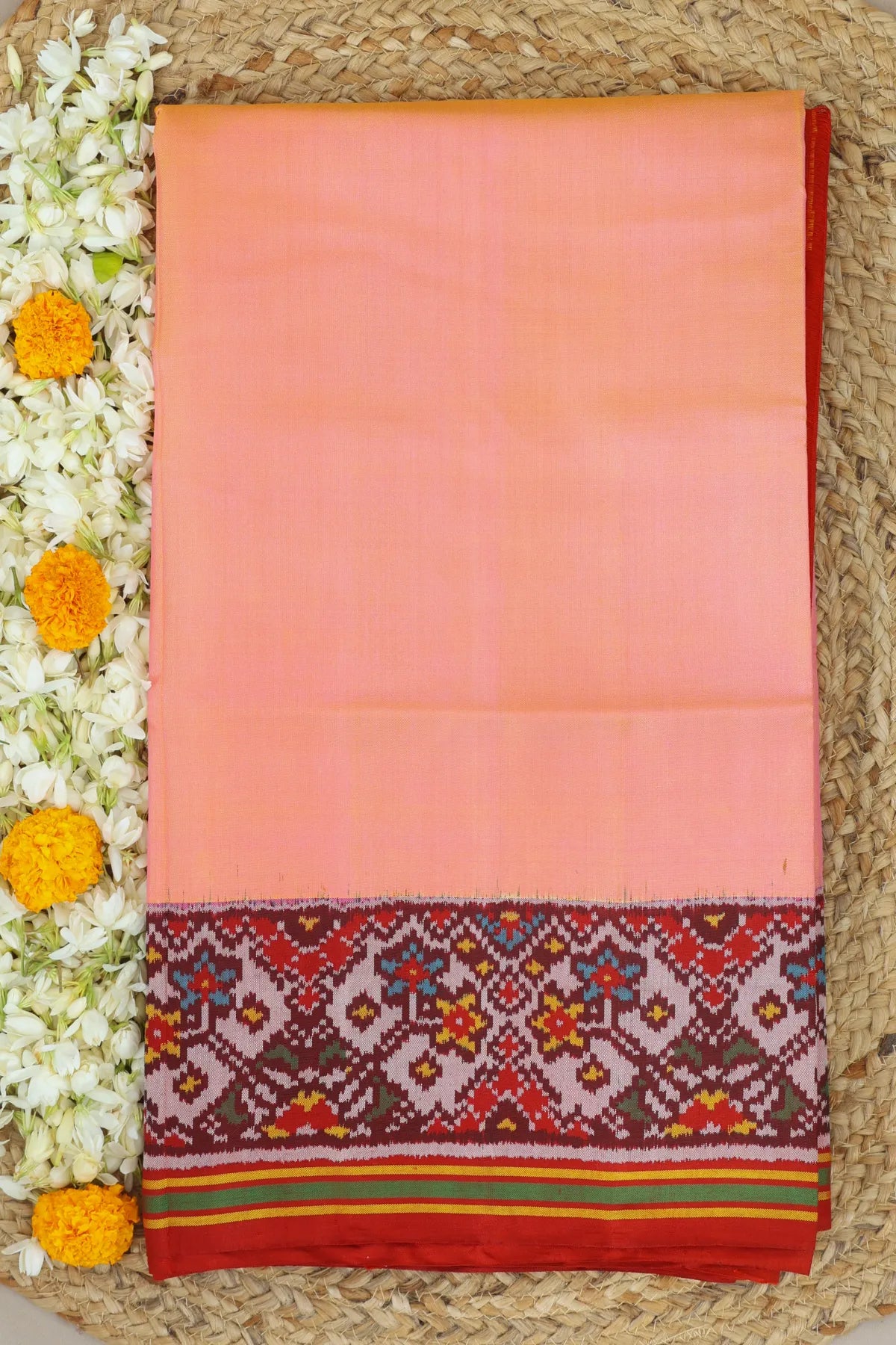Plain patola with border pallu design navratna semi double ikat patola saree ( blouse patola design)