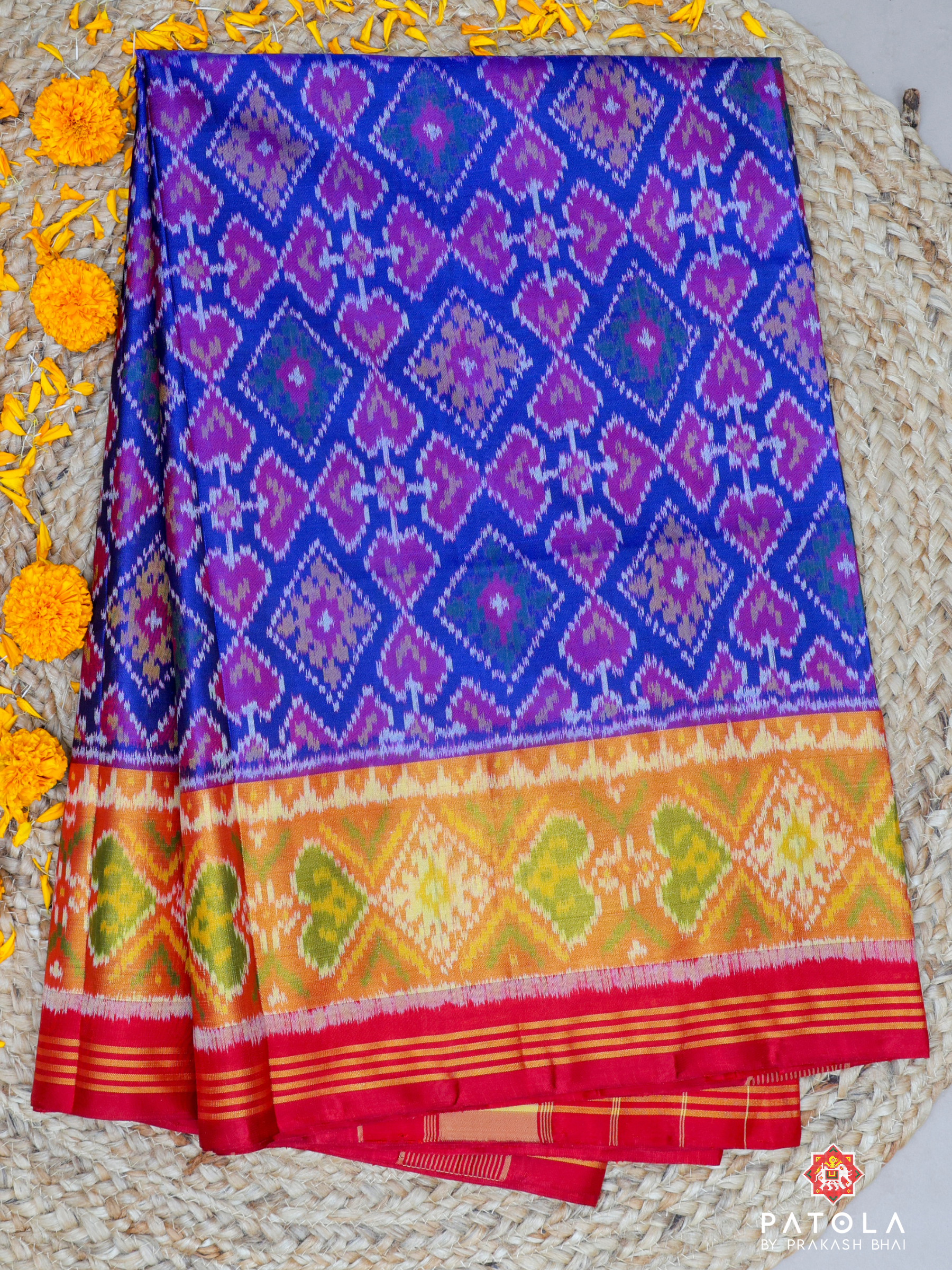 Chanda Bhat Panchanda Mix Minakari Work Design Single Ikat Patola Saree