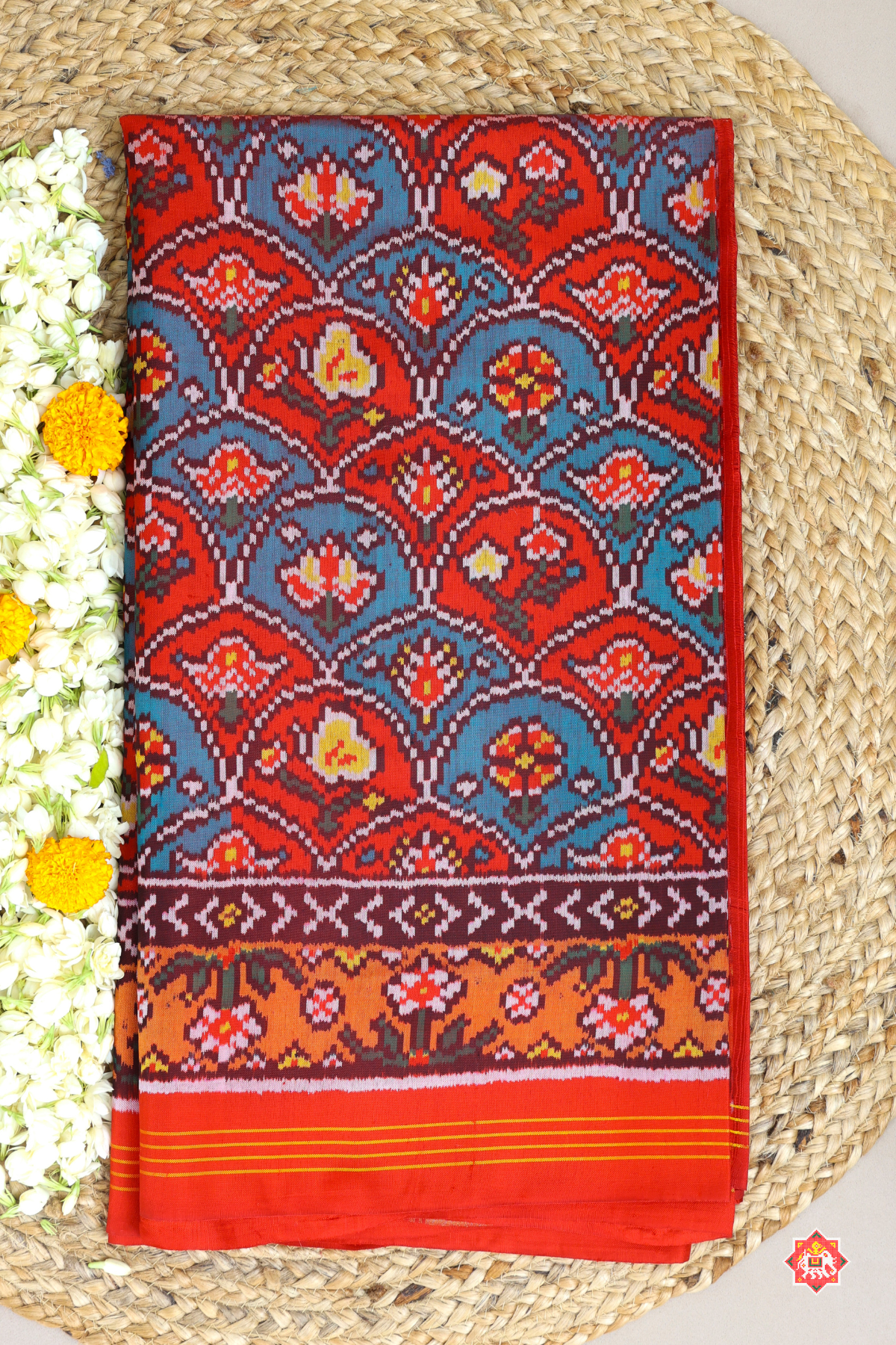 Masterpiece fancy designer with pallu border unique designer semi double ikat patola saree