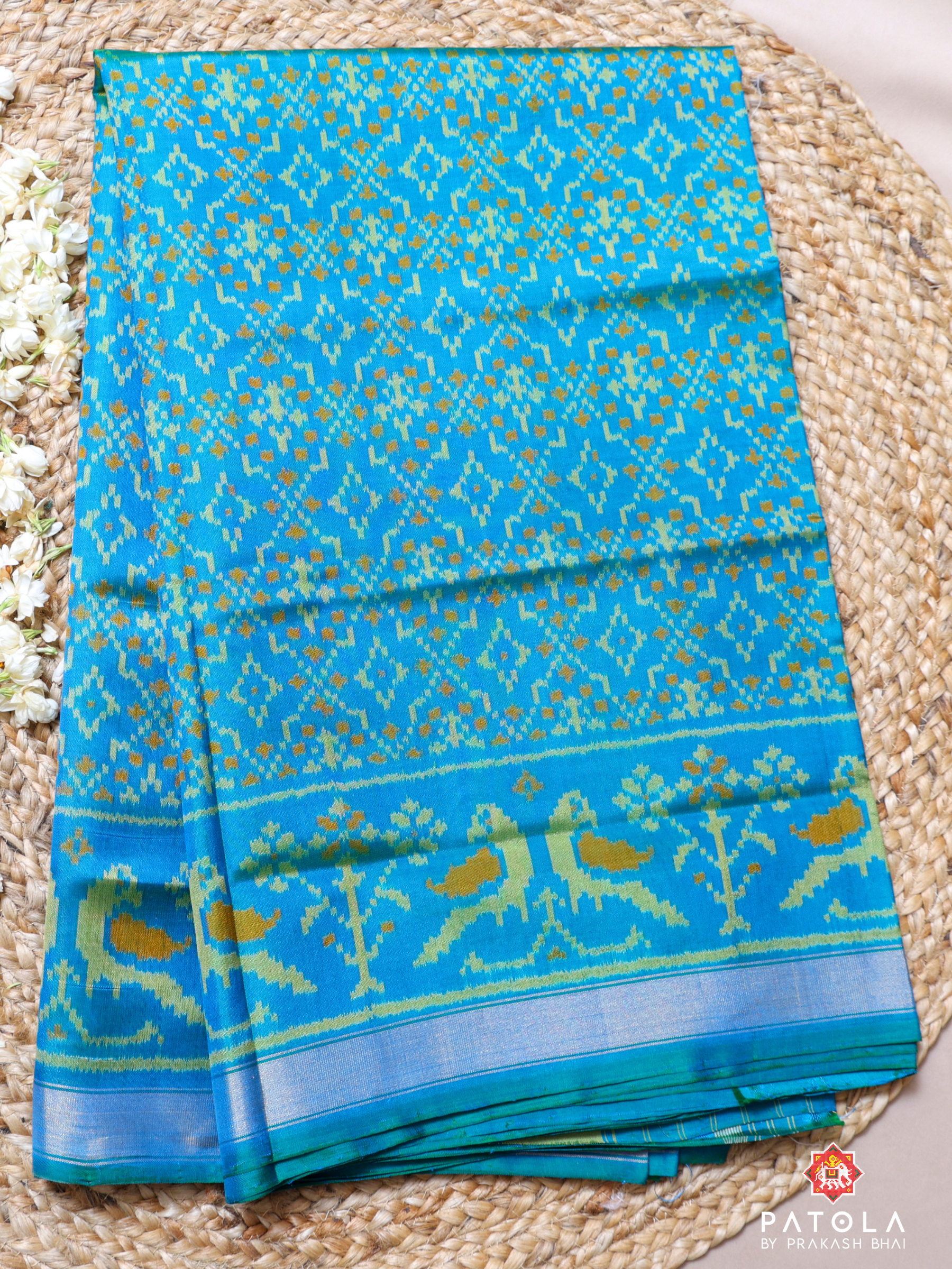 Button Phool Designer Single Ikat Patola Saree