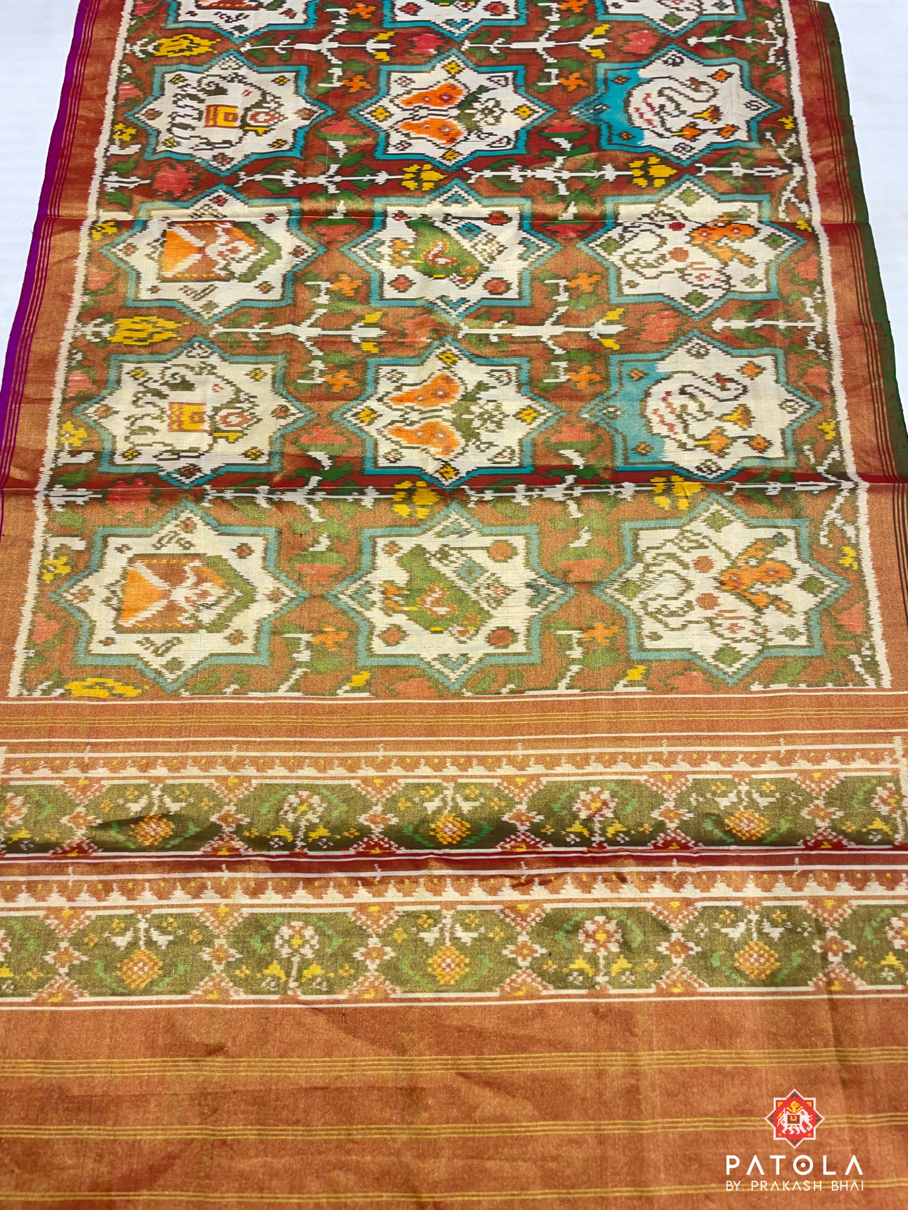 6 Figures With Star Design Tissue Patola Dupatta