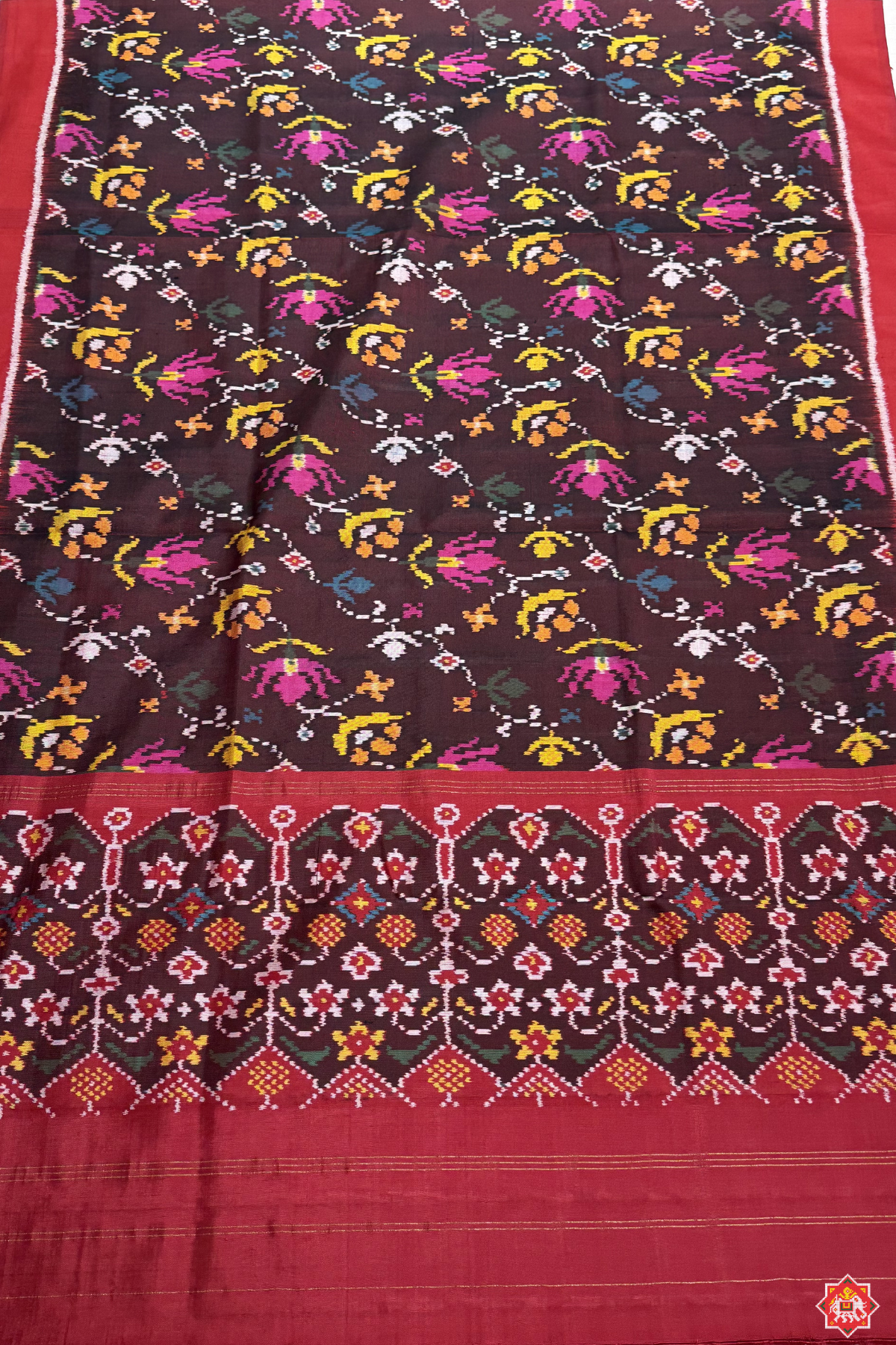 Master piece traditional flower design semi double ikat patola dupatta
