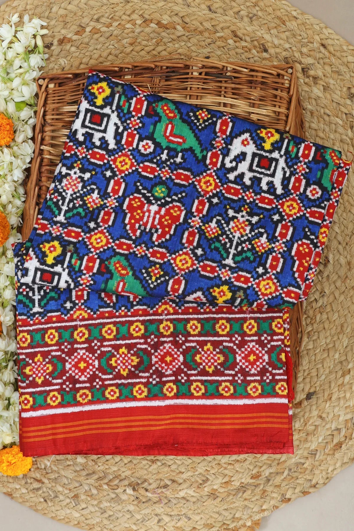 Patan patola traditional motif design with pallu border traditional pure double ikat saree