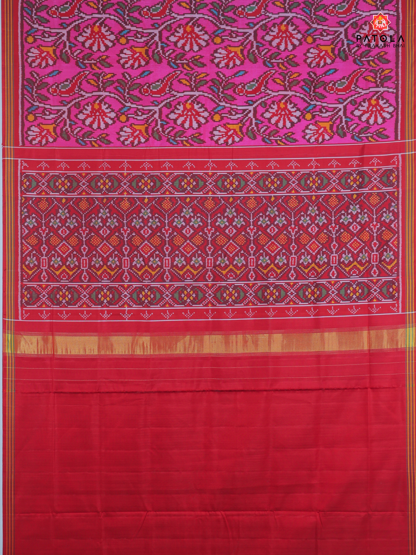 Masterpiece star figure  design semi double ikat patola saree