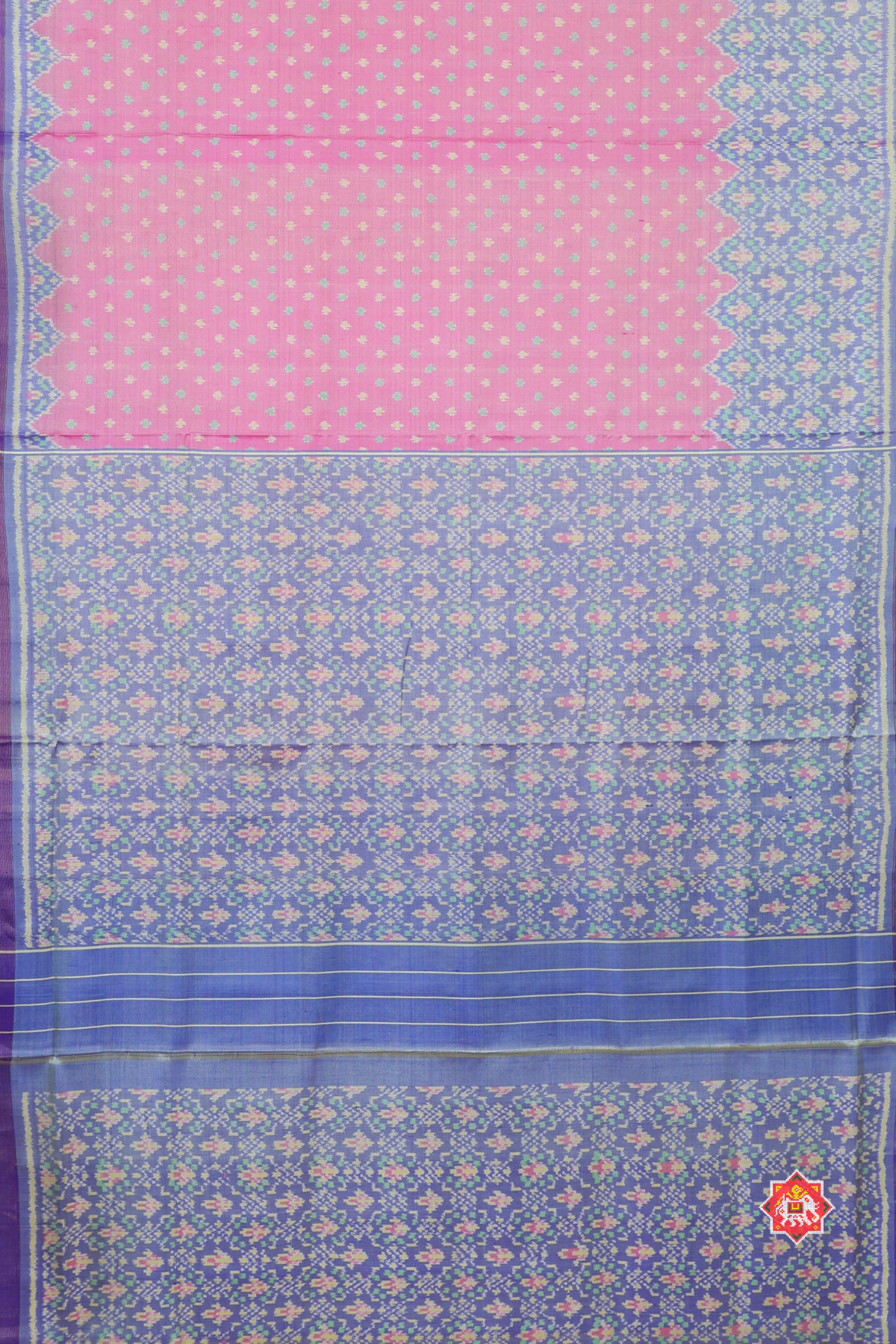 Skirt tissue border with blouse design single ikat patola saree