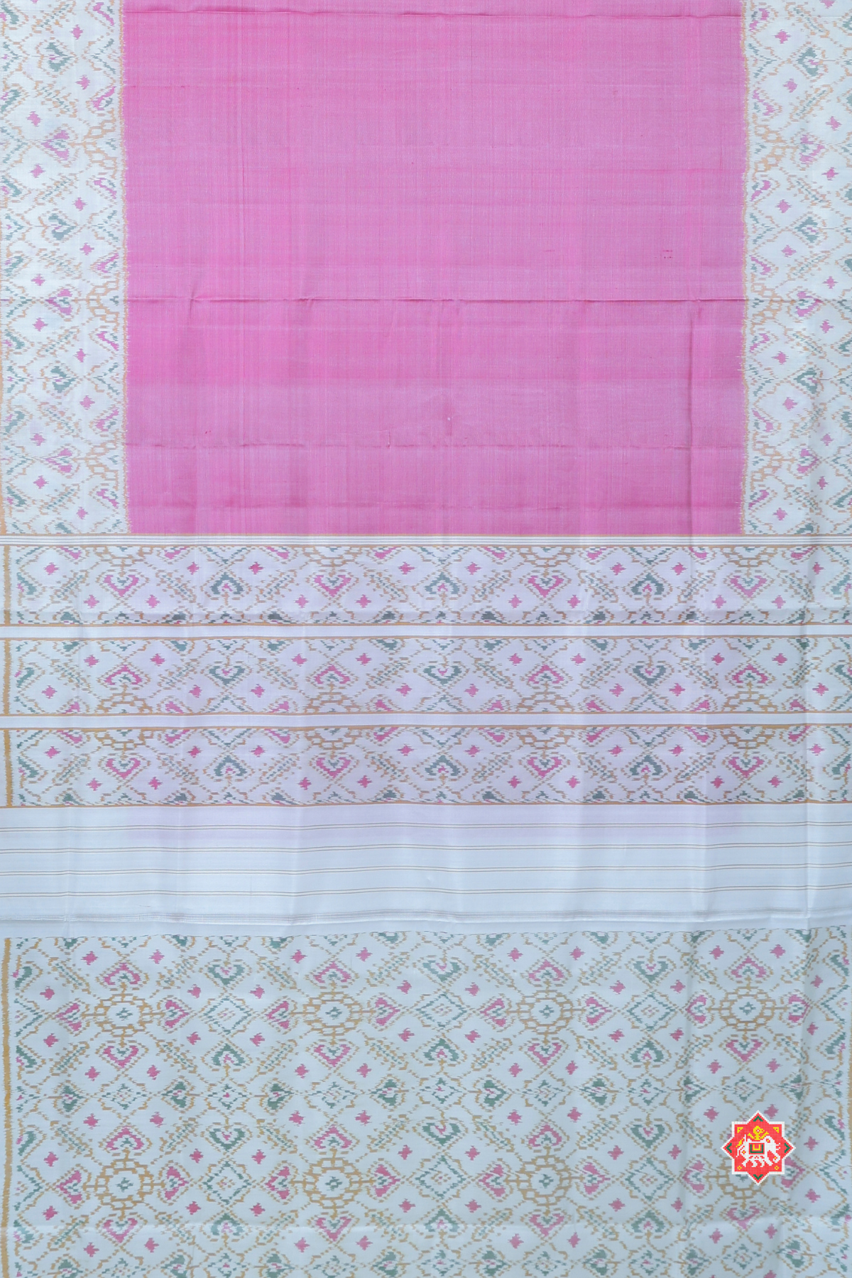Plain Patola Saree paan chanda Border With Blouse patola Design