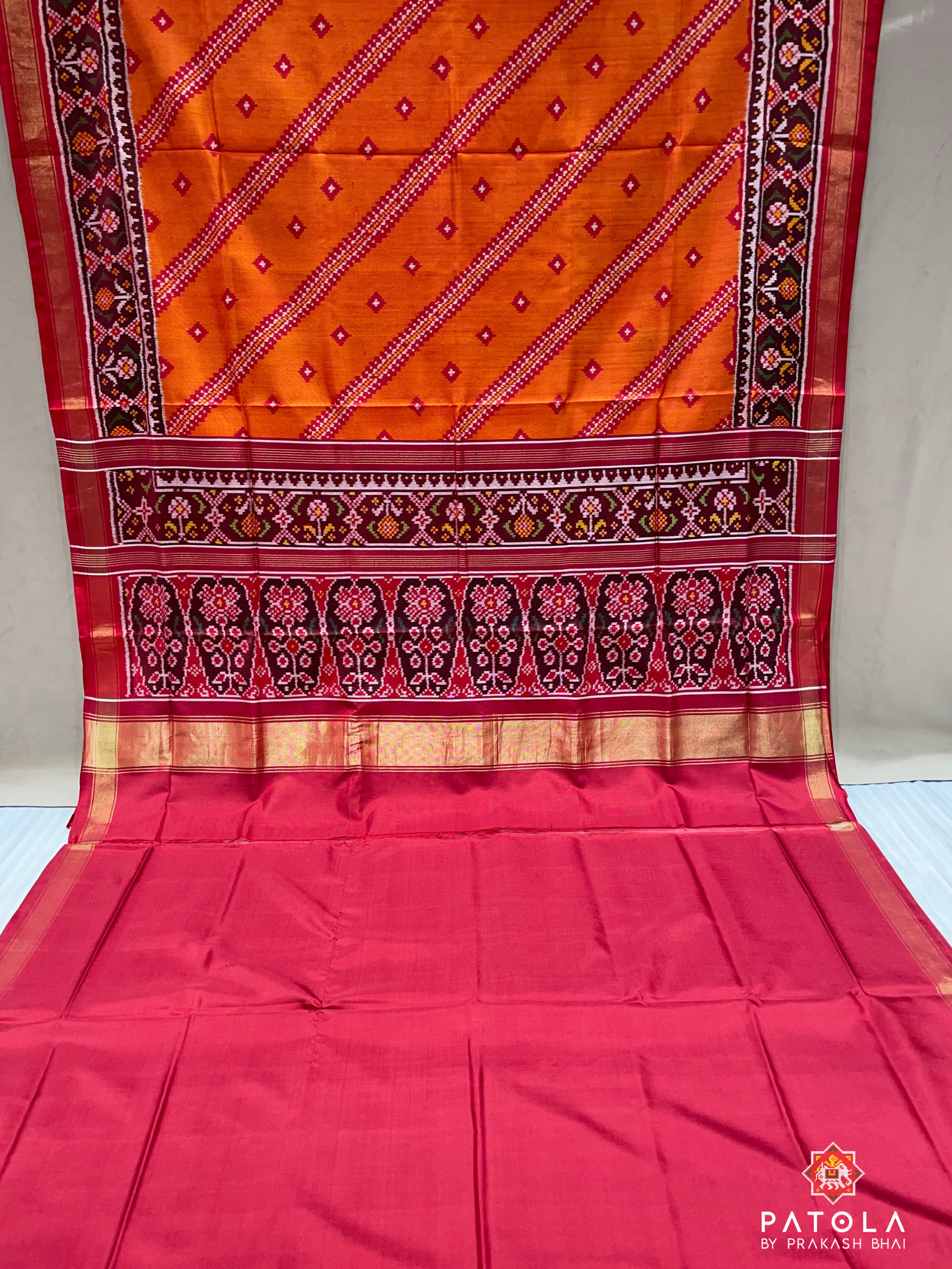 Laheriya Designer Semi Double Ikat Patola Saree