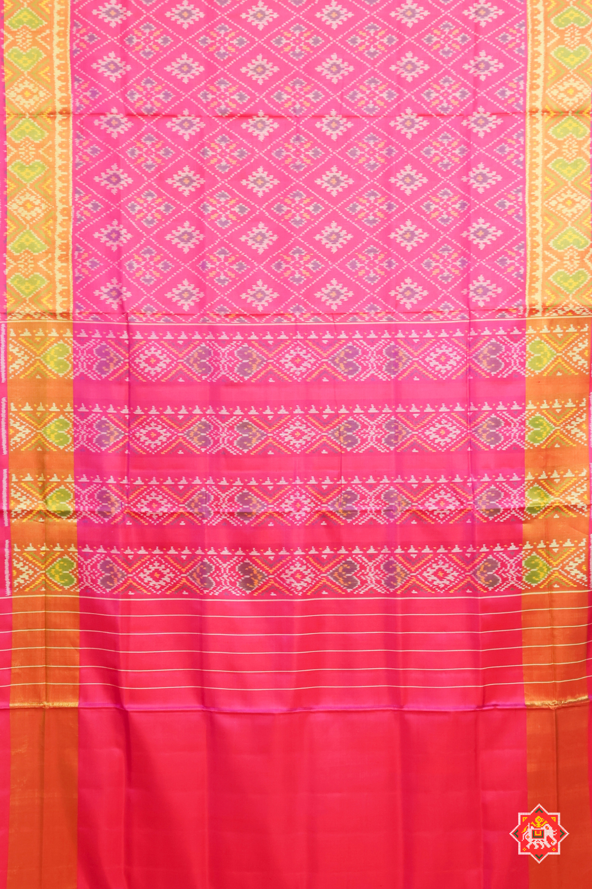 Chandabhat with big tissue border single ikat patola saree