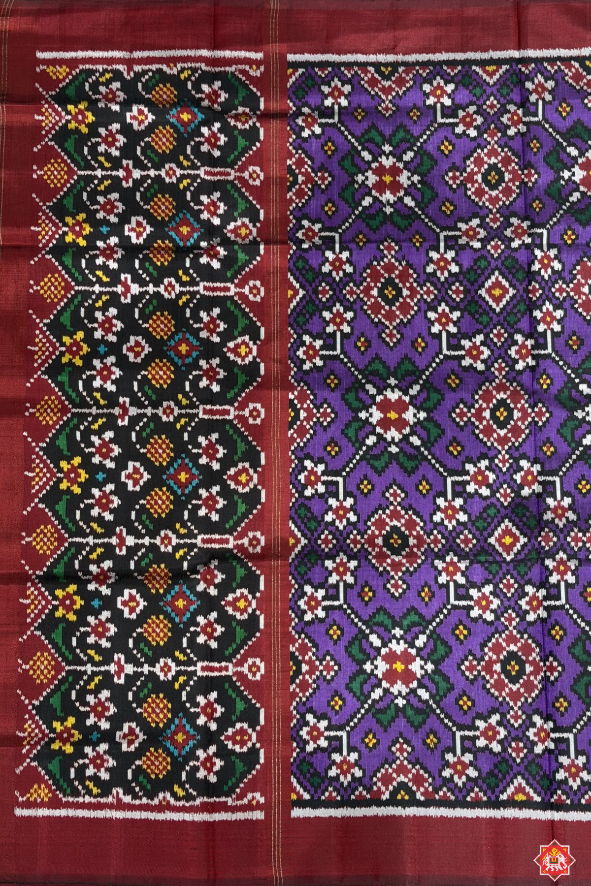 Master piece traditional navratna design semi double ikat patola dupatta