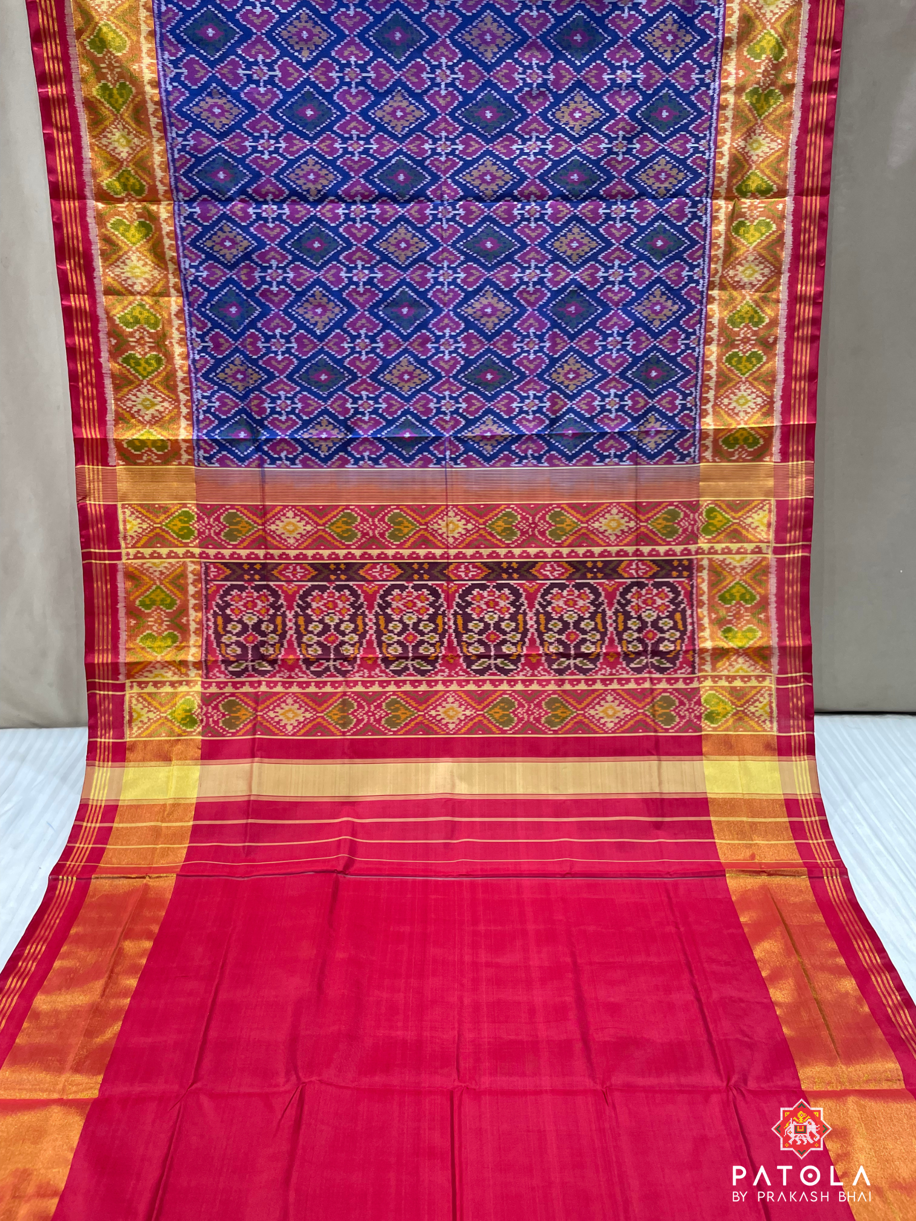 Chanda Bhat Panchanda Mix Minakari Work Design Single Ikat Patola Saree