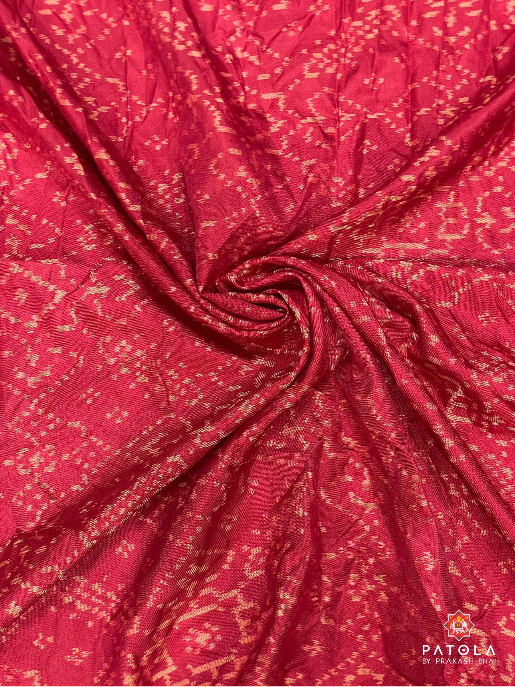 Green & Maroon Border Contrast Single Ikat Small Bandhej Patola Saree