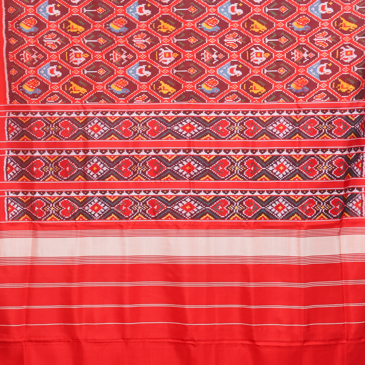 Masterpiece small motif design without zari single ikat patola saree ...