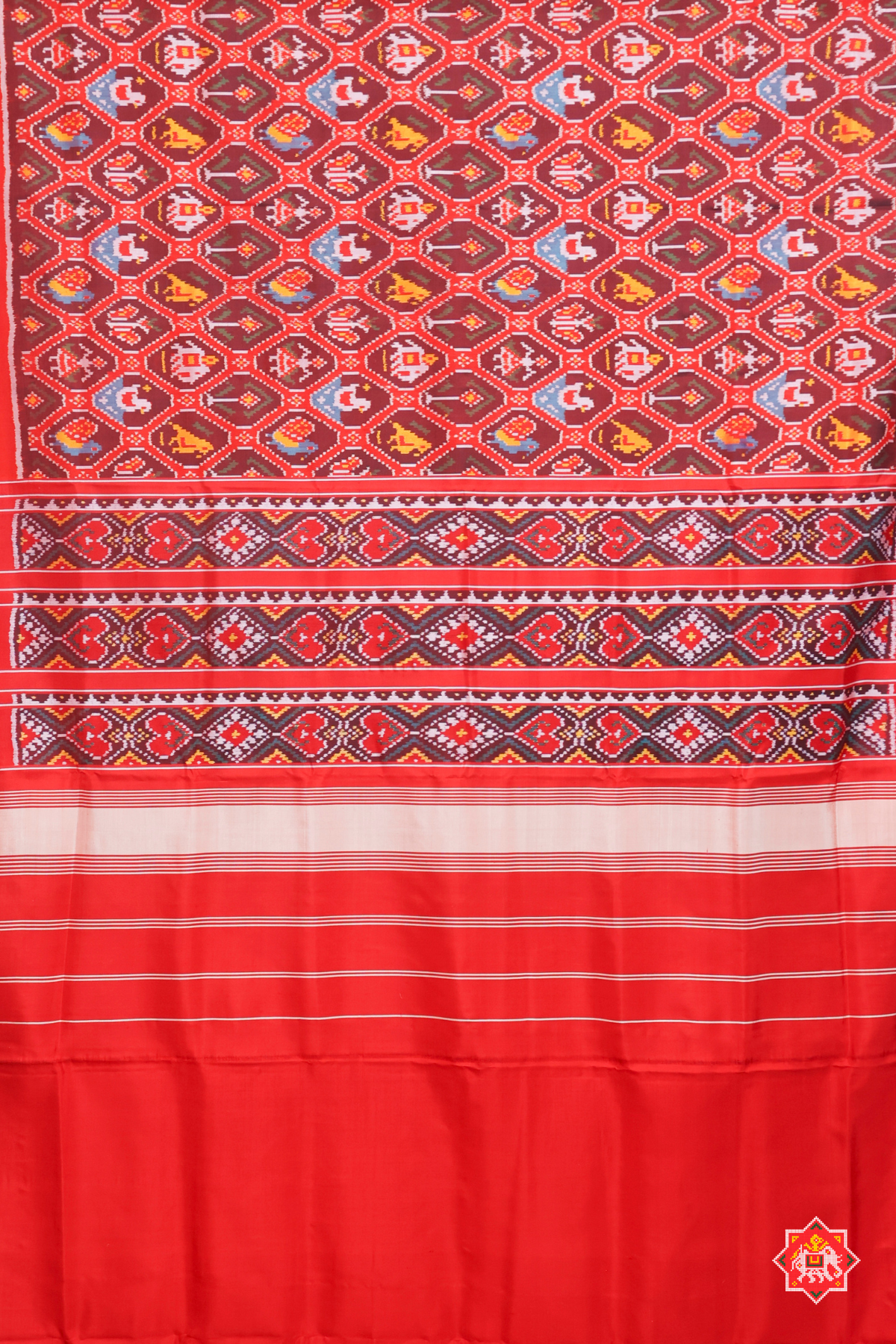 Masterpiece small motif design without zari single ikat patola saree
