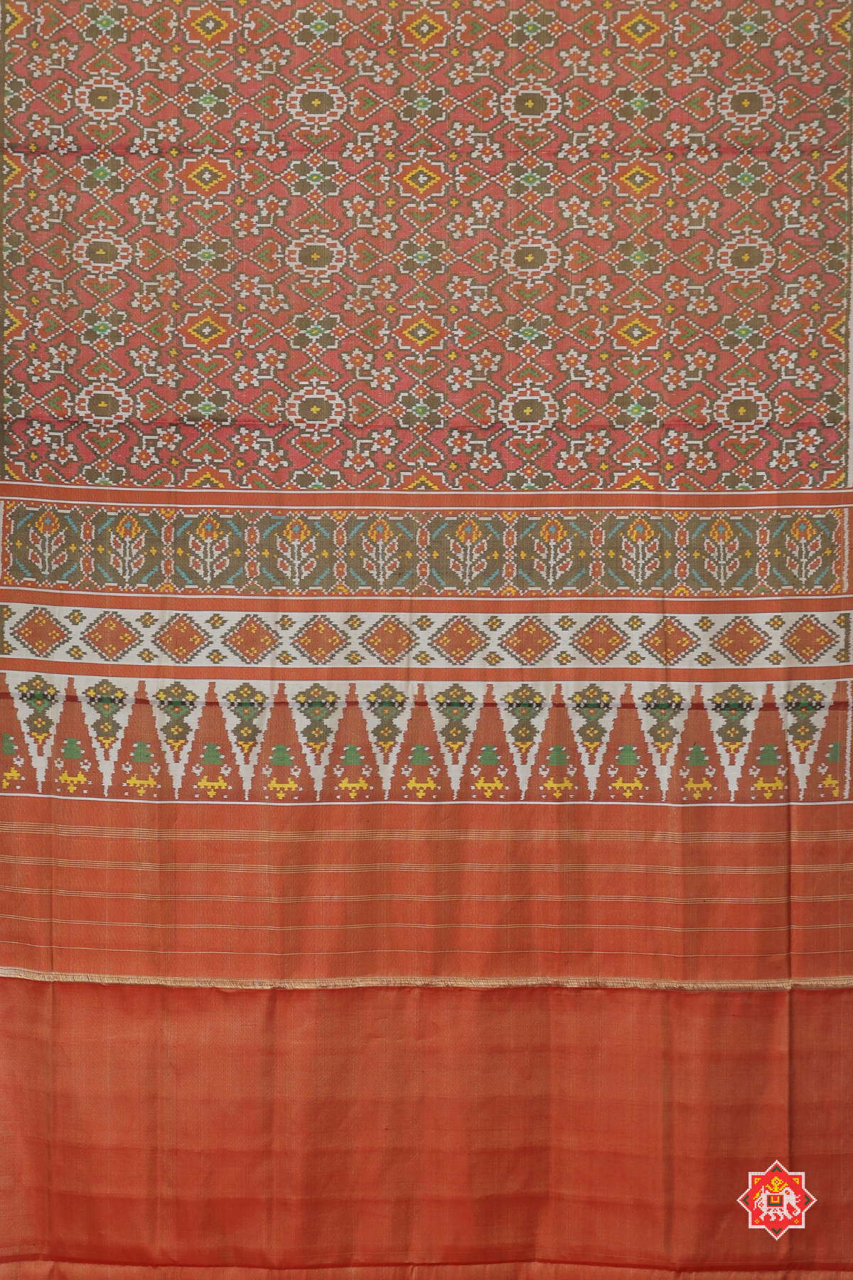 Paan chanda navratna mix designer tissue patola saree