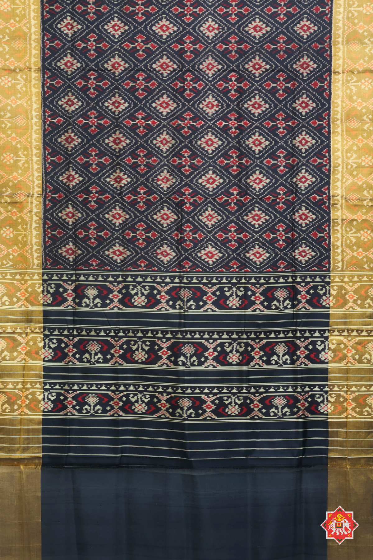Chandabhat with big tissue border single ikat patola saree
