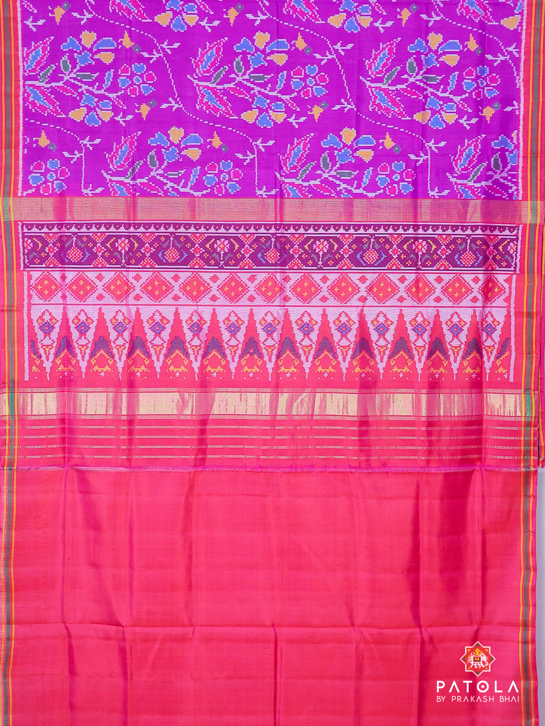 Fancy Vel Designer Semi Double Ikat Patola Saree