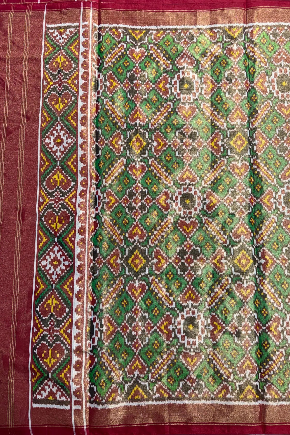Manek chowk design minakari work tissue patola dupatta