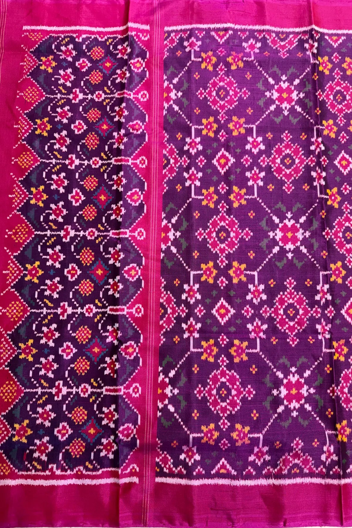 Navratna design with minakari work semi double ikat patola dupatta