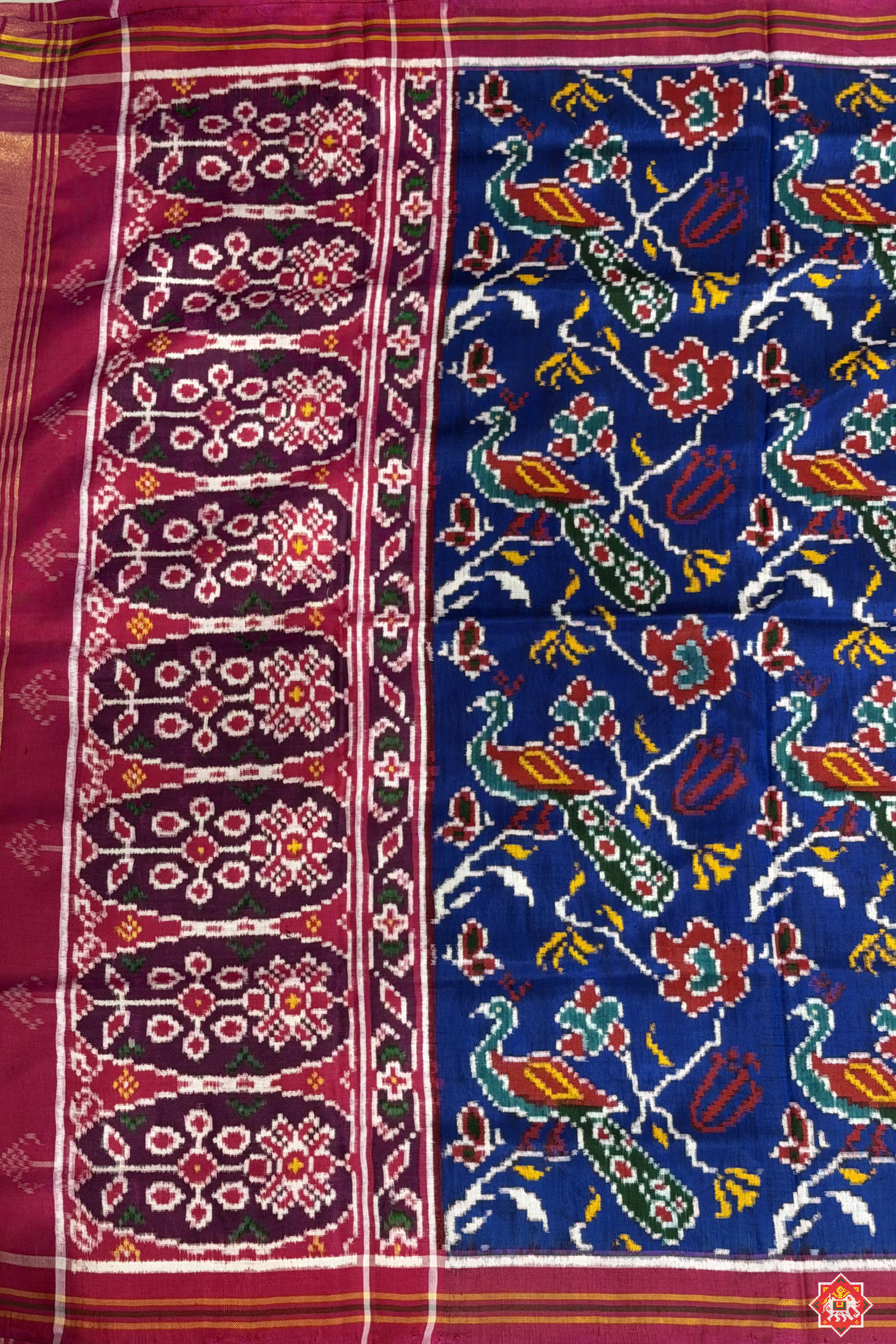 Master piece pecocok design with traditional pallu pure double ikat patola dupatta