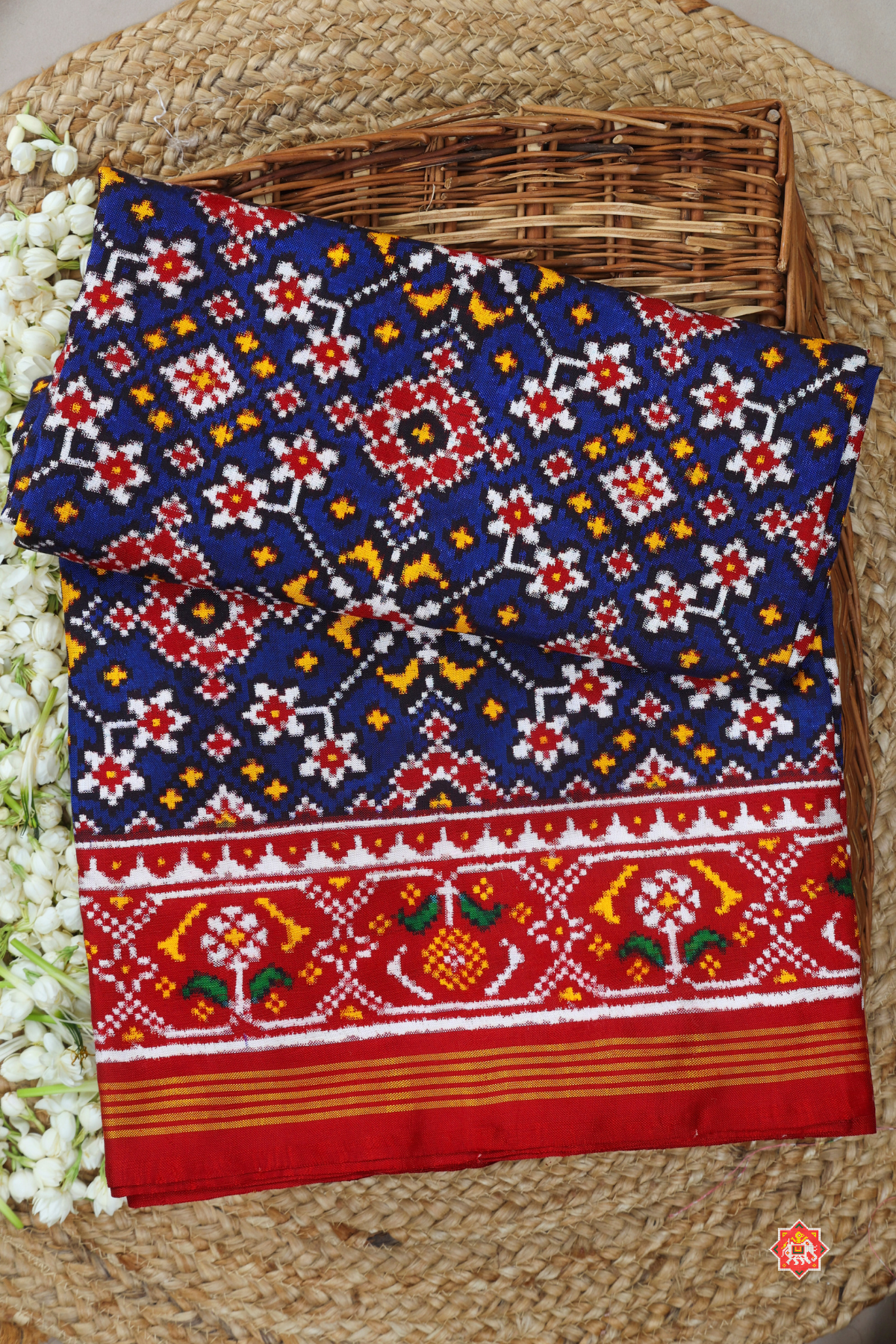 Patan patola traditional navratna design pure double ikat patola saree
