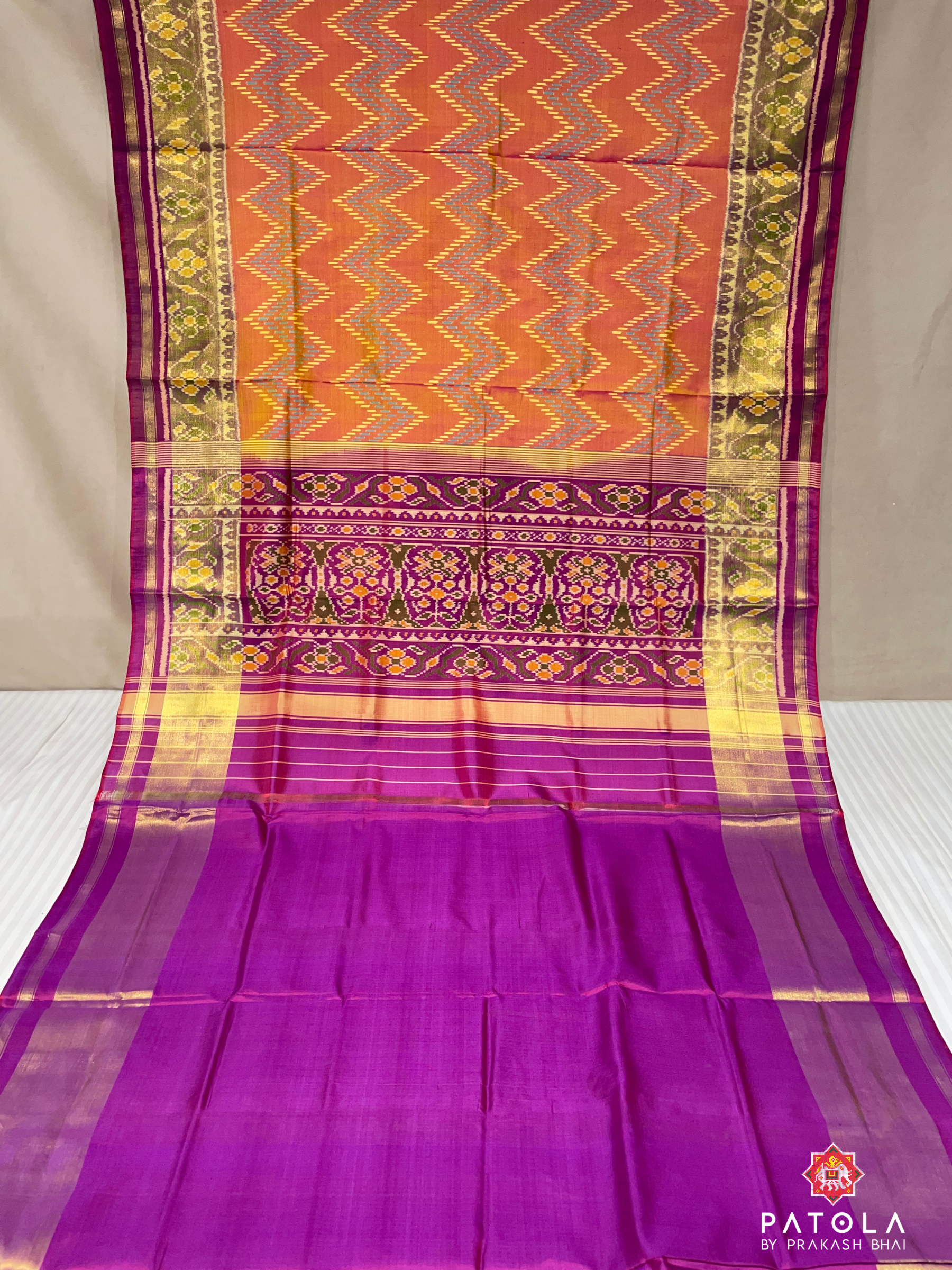 Zigzag Designer Single Ikat Patola Saree