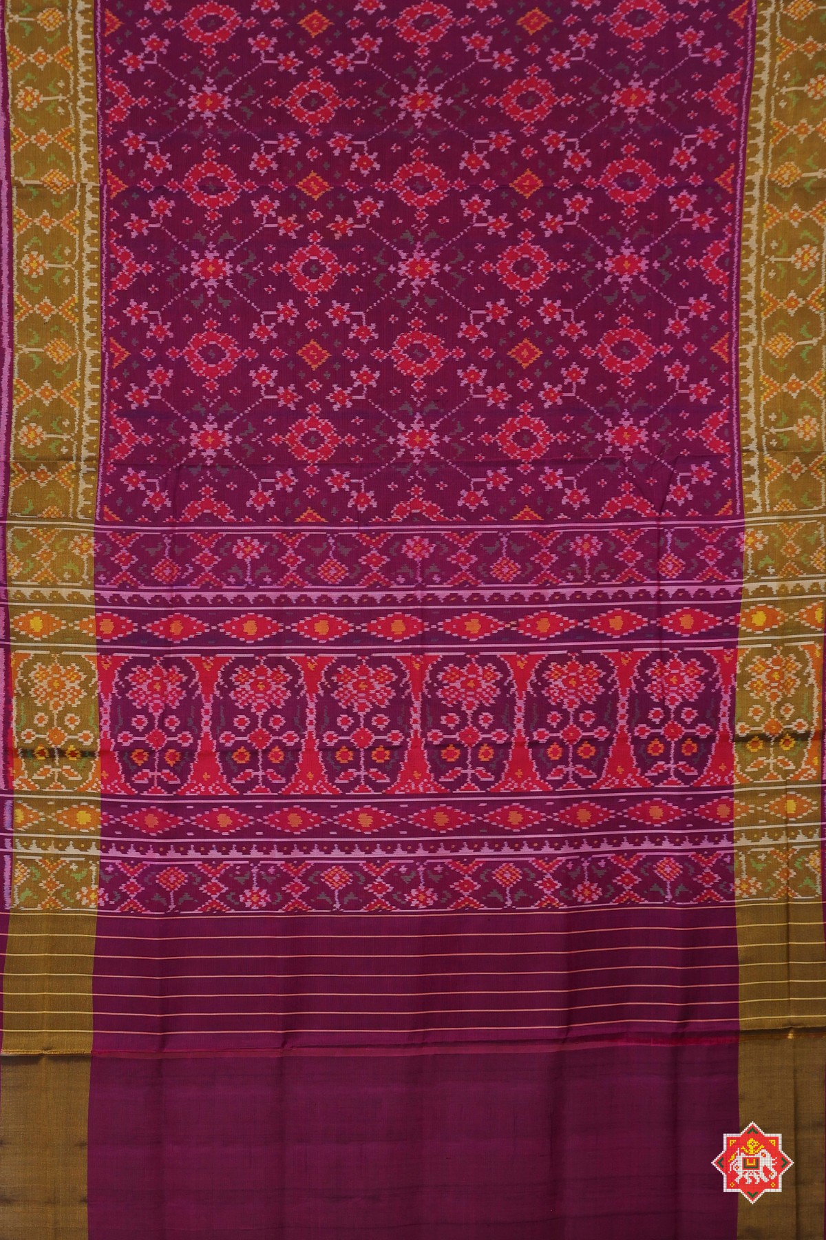 Navaratna design minakari work tissue border single ikat patola saree