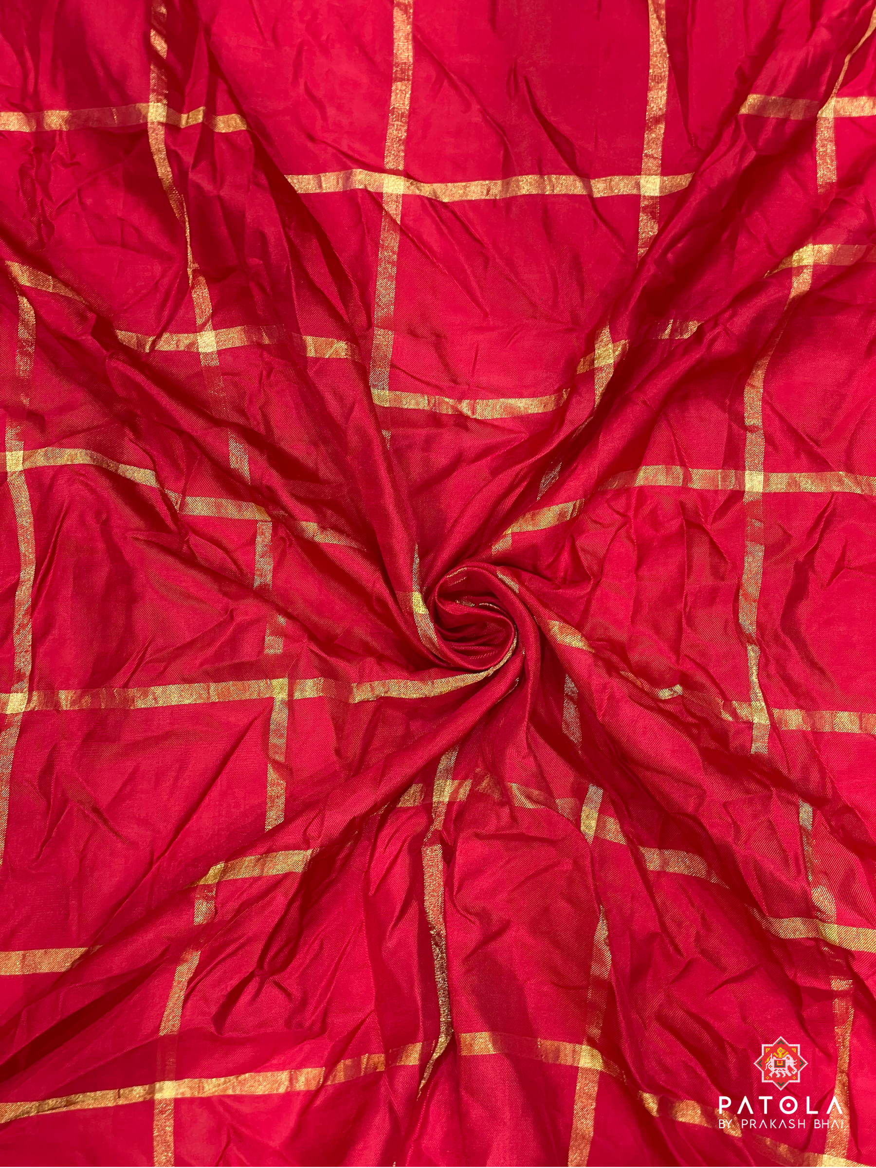 Orange Small Bandhej Patola Saree With Motif Designer Border