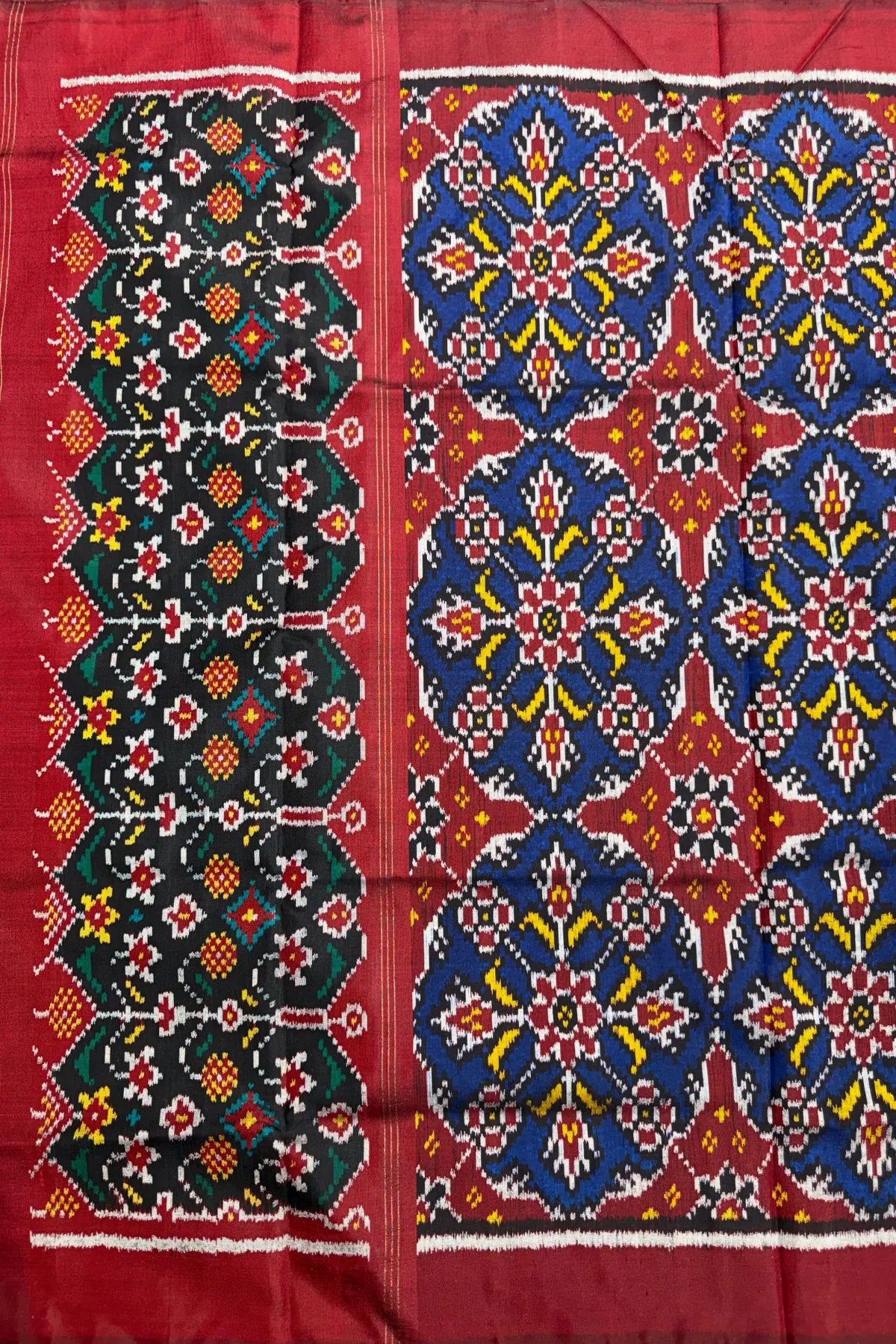 Traditional chhabadi design semi double ikat patola dupatta