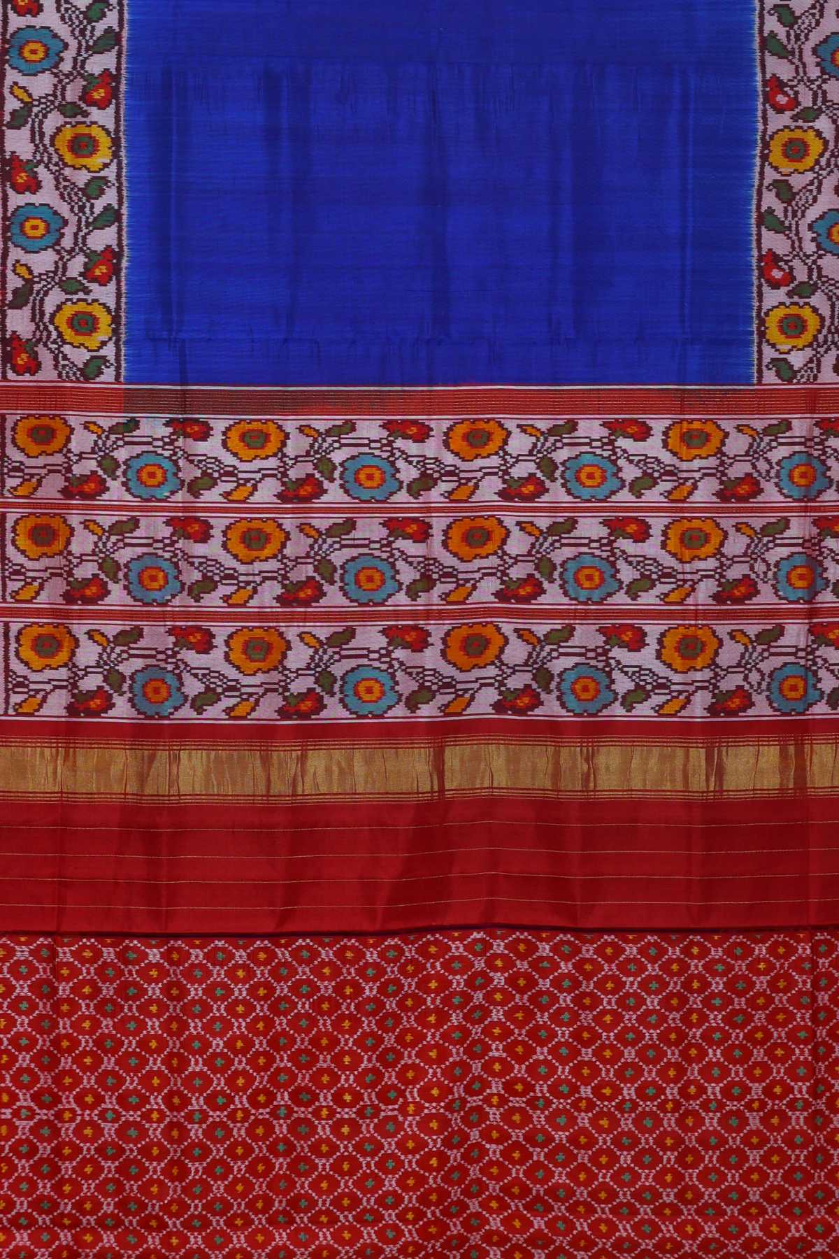 Plain patola with flower border & blouse patola design semi double ikat patola saree